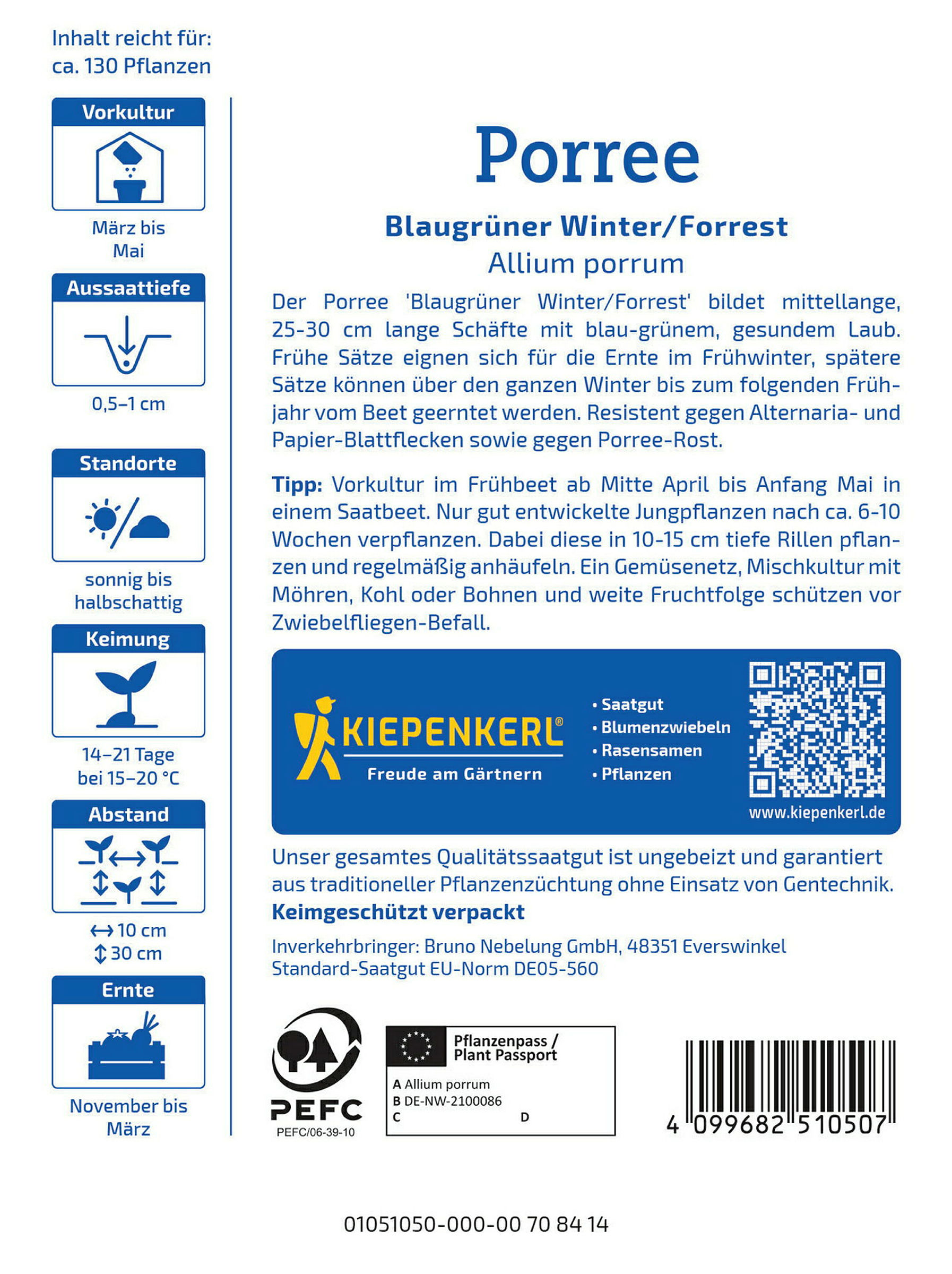 Kiepenkerl Porree Blaugrüner Winter/Forrest