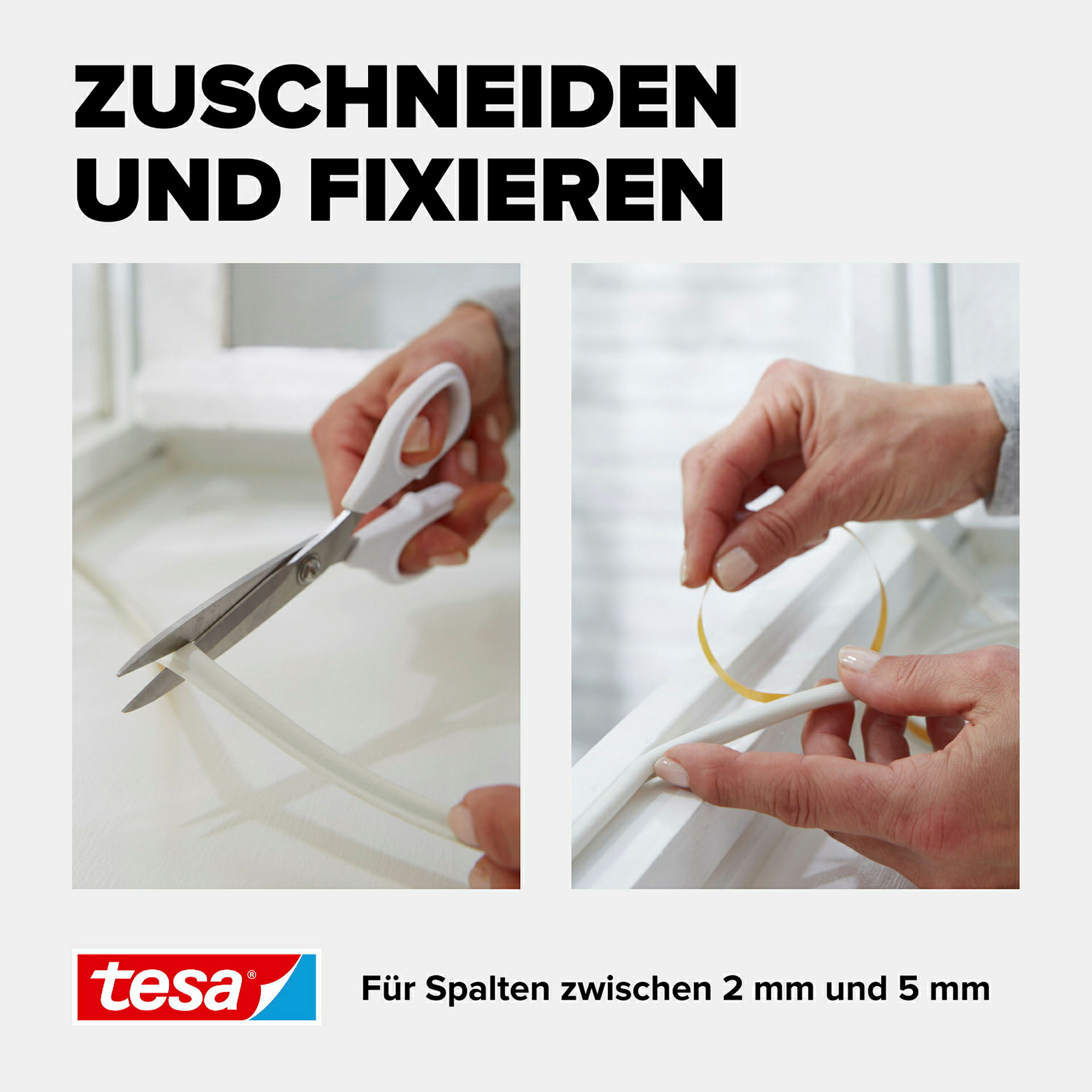 tesamoll® P-Profil weiß, für Spalten von 2-5mm