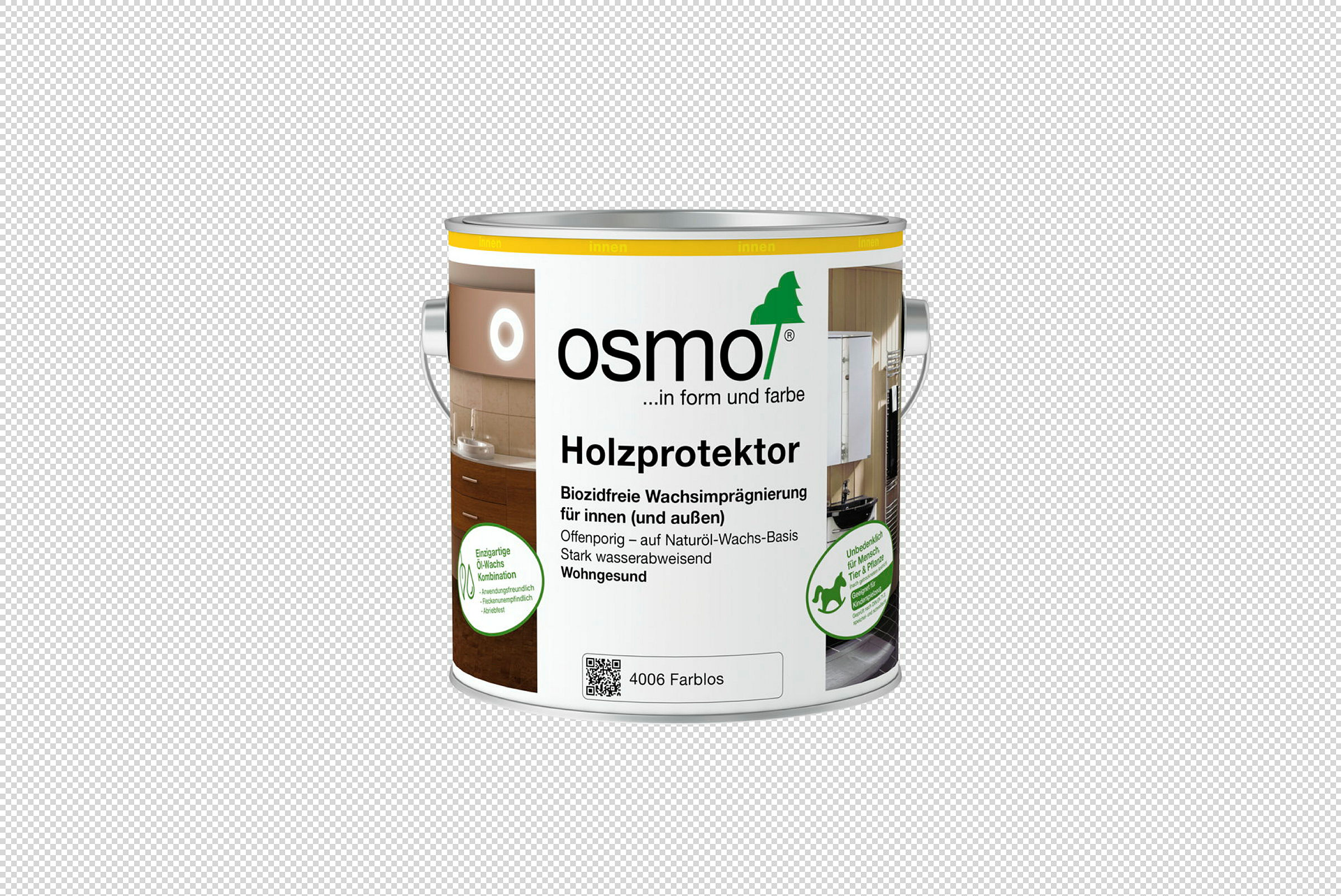 Osmo Holzprotektor ist eine farblose, offenporige Holz-Imprägnierung auf