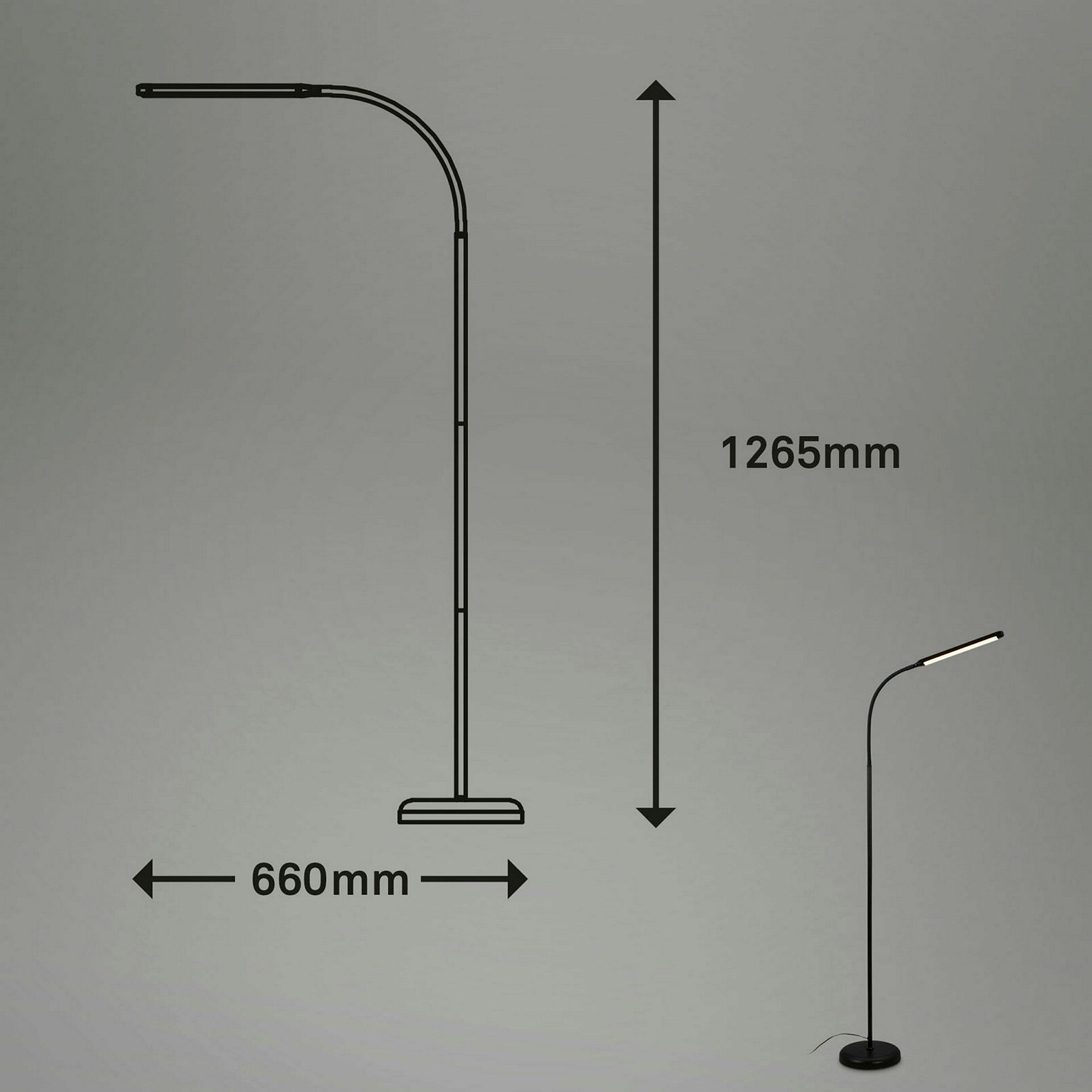 LED Stehleuchte, schwarz, 1xLED-Platine/6,5W
