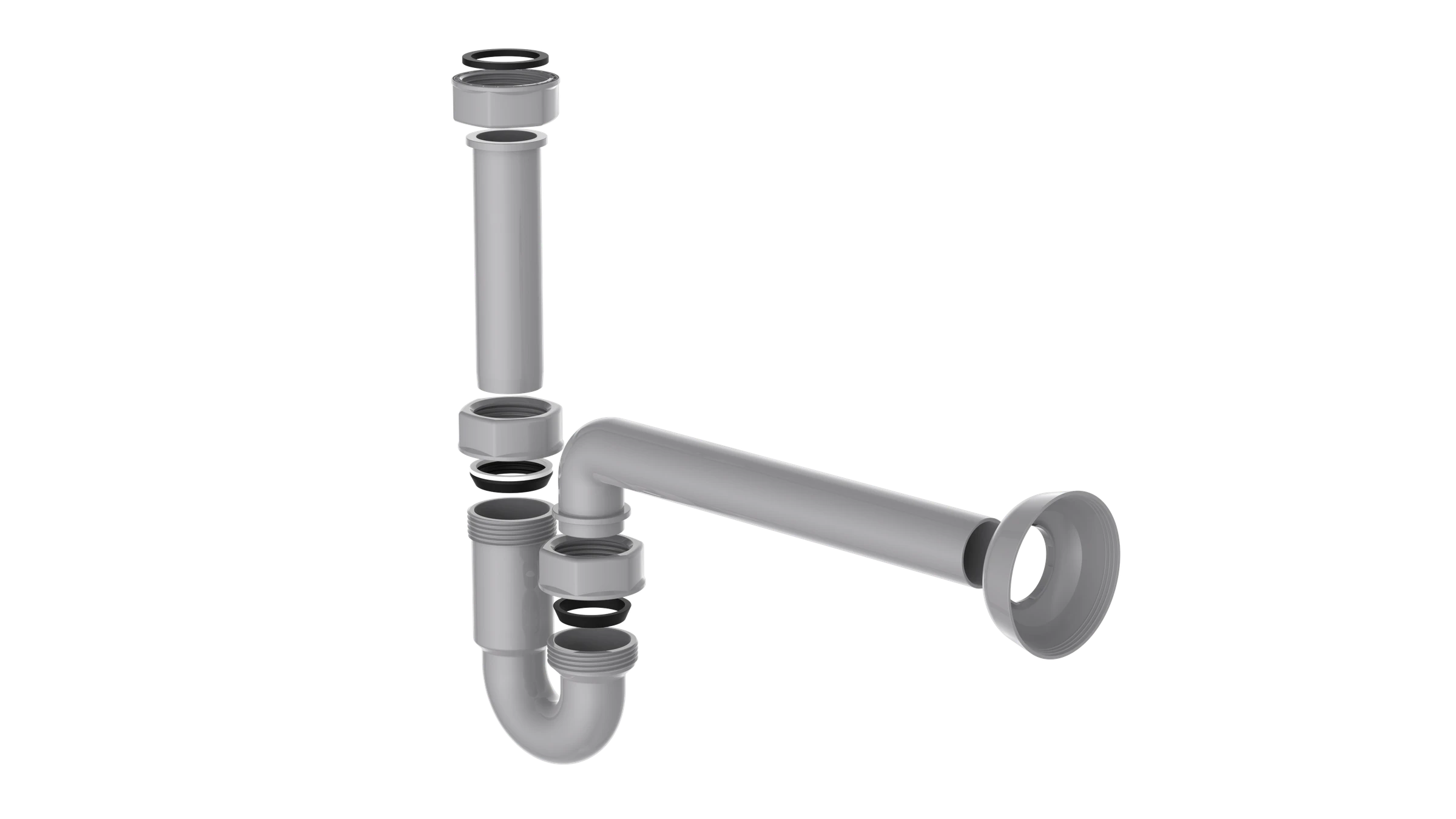 ECO-SAVE KS Röhrensiphon, Grau, 1 1/4'' x 32 mm