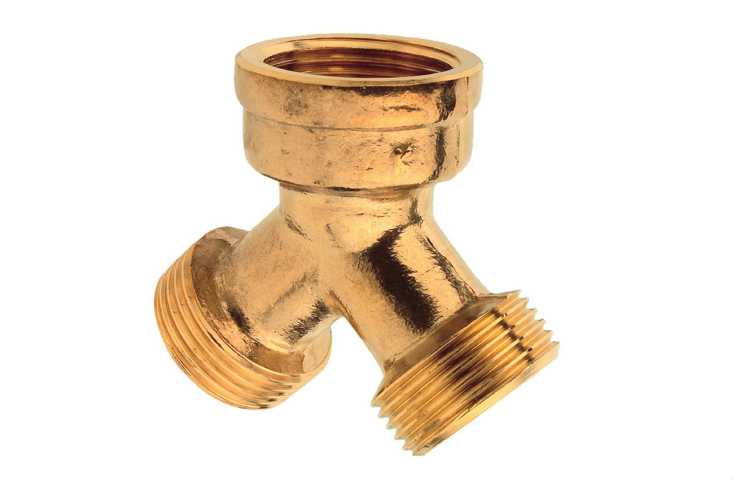 MS 2-Wege-Verteiler, blank, 3/4''IG x 3/4''AG