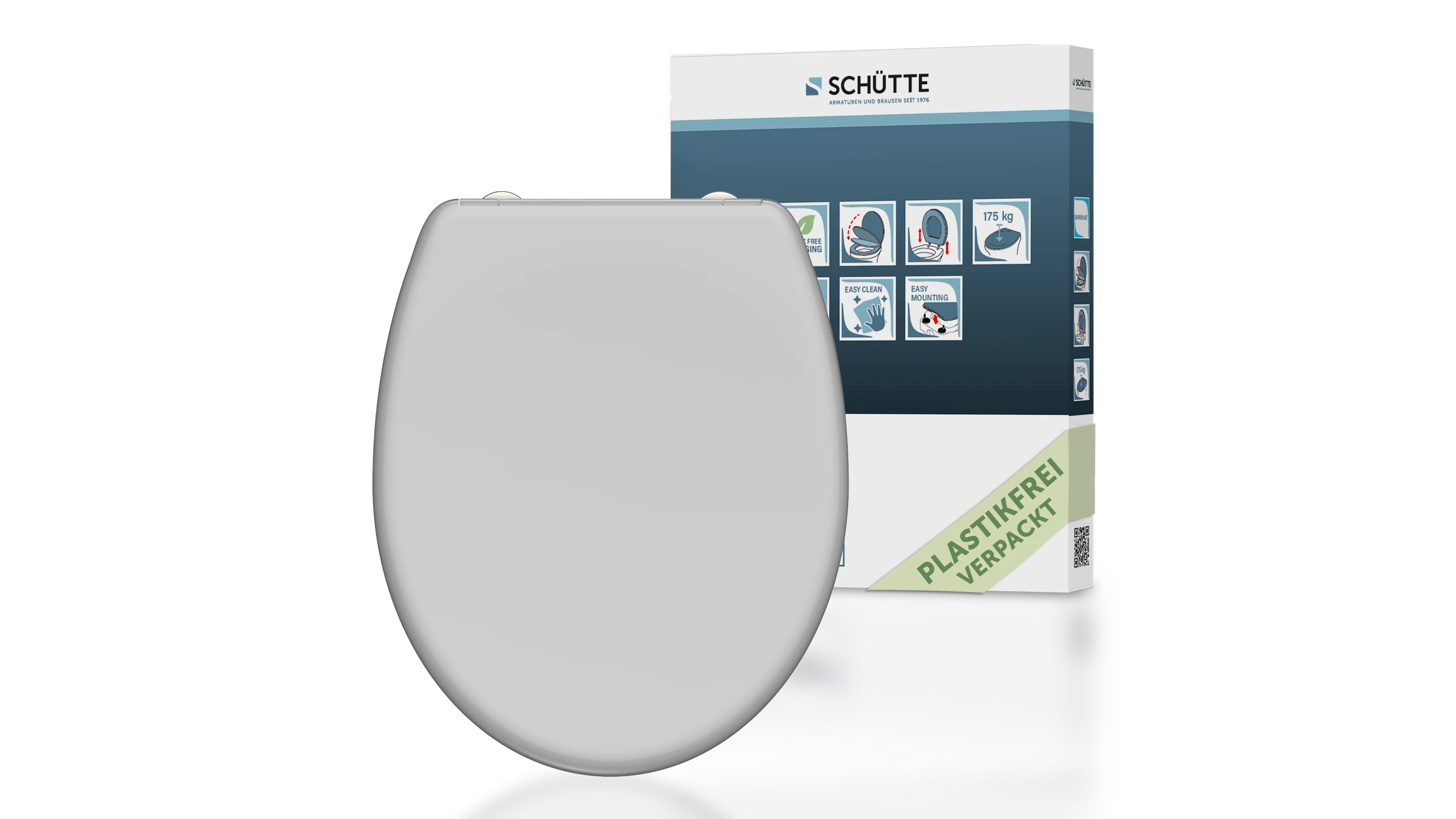 Duroplast WC-Sitz GREY, mit Absenkautomatik und Schnellverschluss