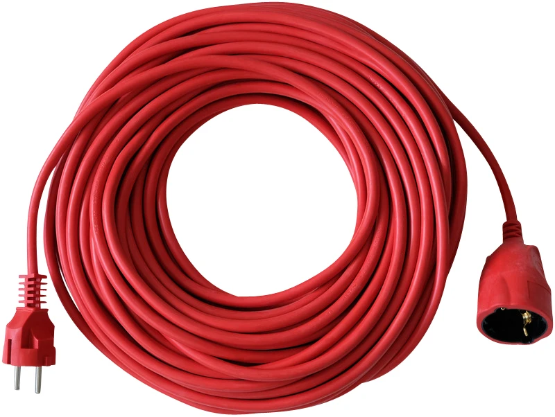 Verlängerungskabel 25m H05VV-F3G1.5 rot mit KiSchu
