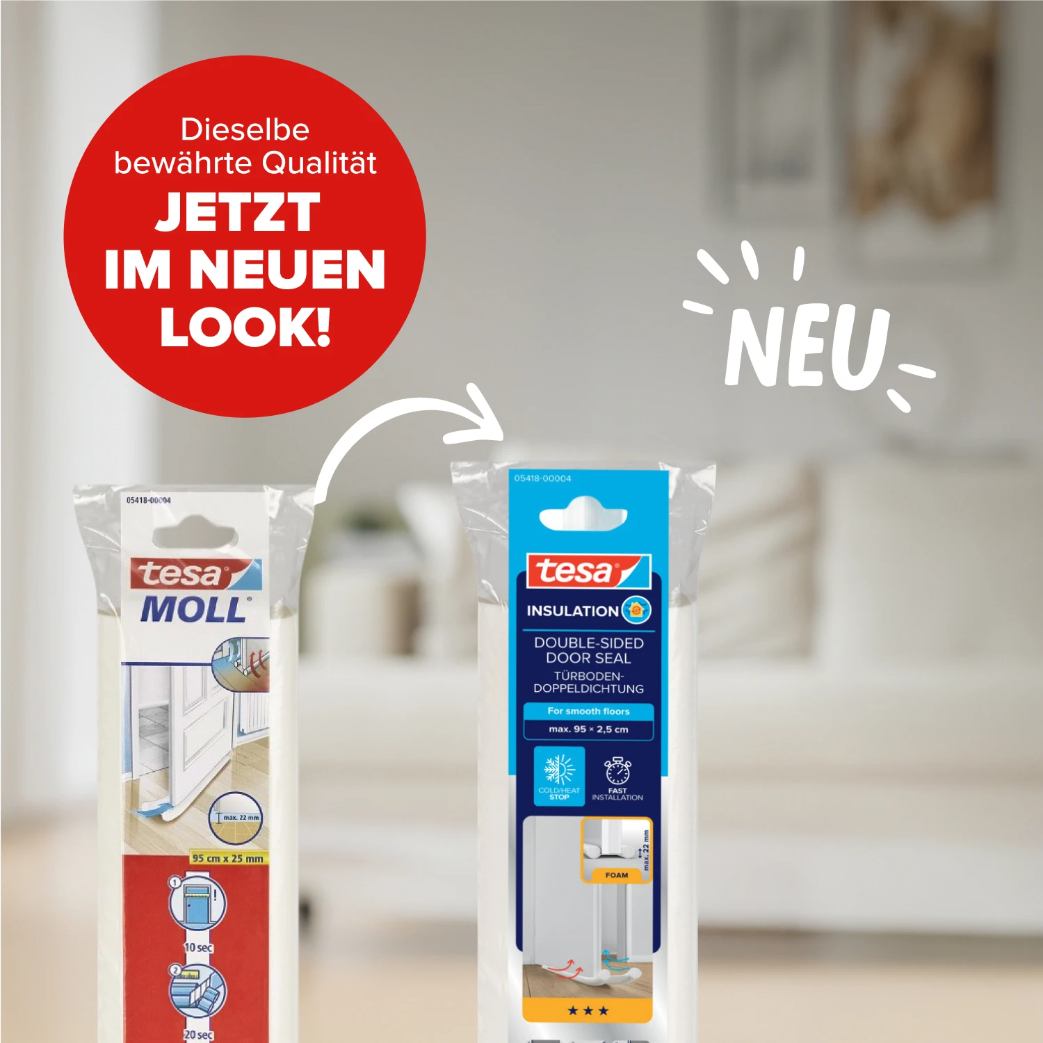 tesamoll®l® Türbodendoppeldichtung weiss, 95cm:25mm