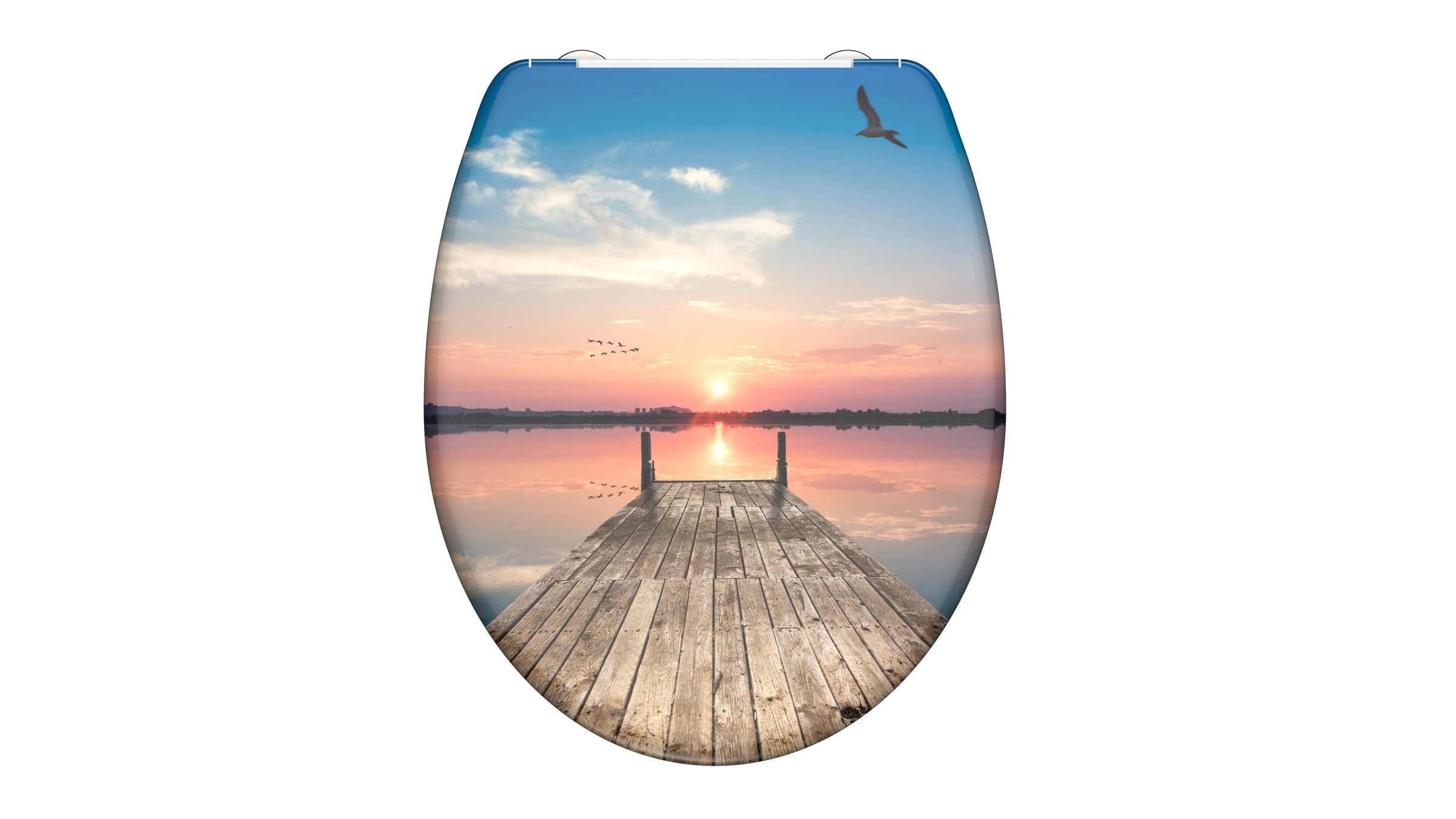 Duroplast WC-Sitz SUNSET SKY, mit Absenkautomatik und Schnellverschluss