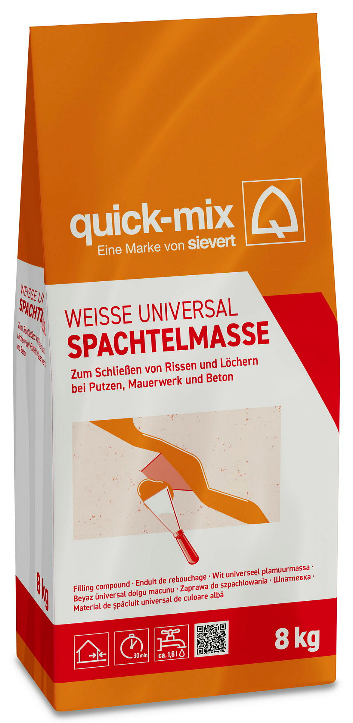 quick-mix Weiße Universalspachtelmasse 8 kg