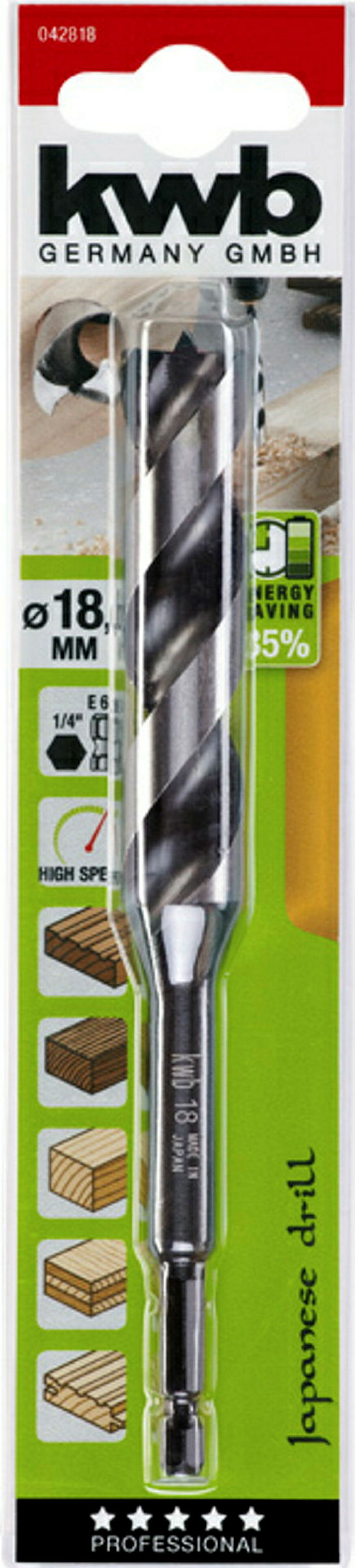 3-S Japan Schlangenbohrer, 165 mm, ø 18.0 mm
