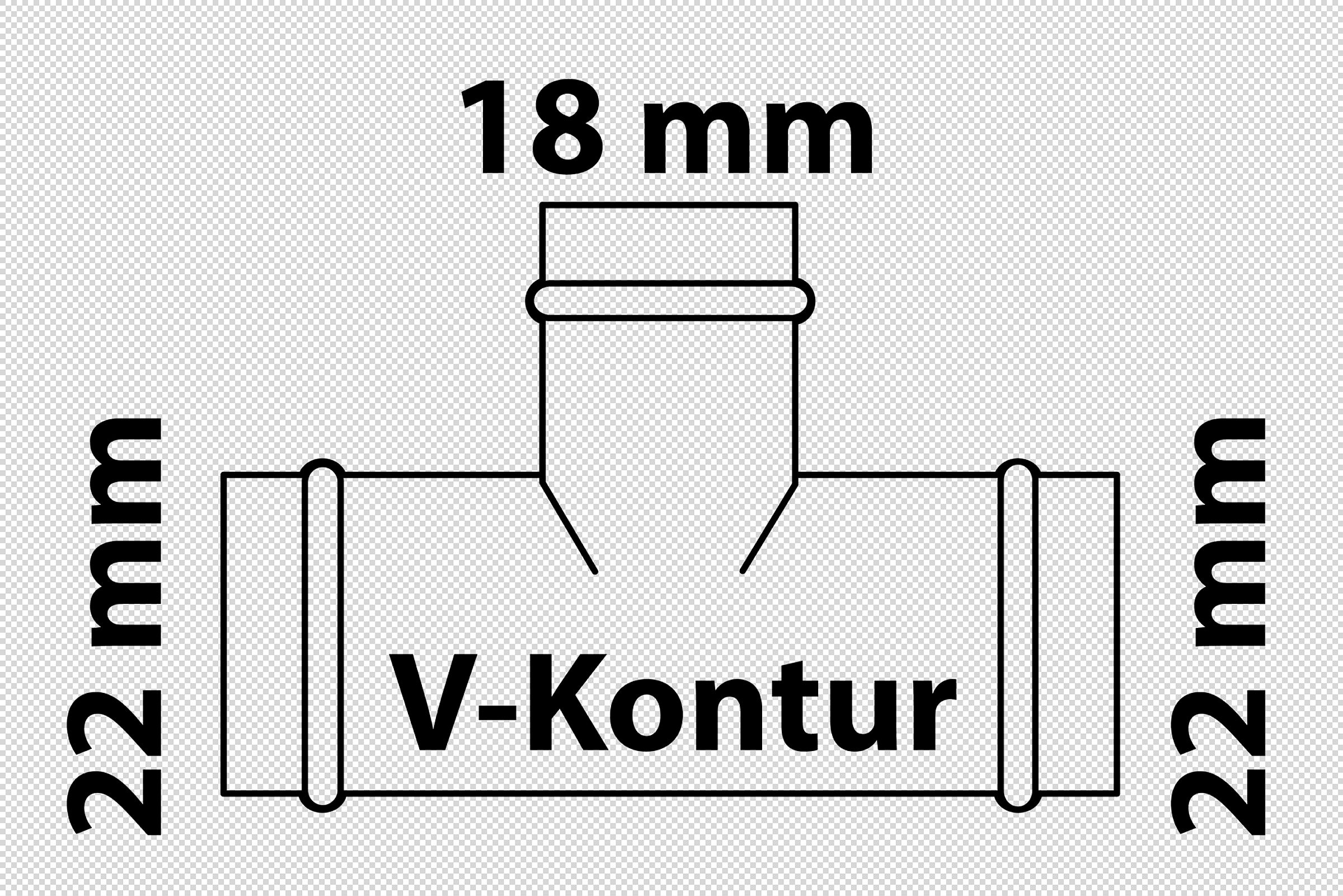 CU Reduzier-T-Stück, blank, 22mmx18mmx22mm,3Muffen,(P5130)