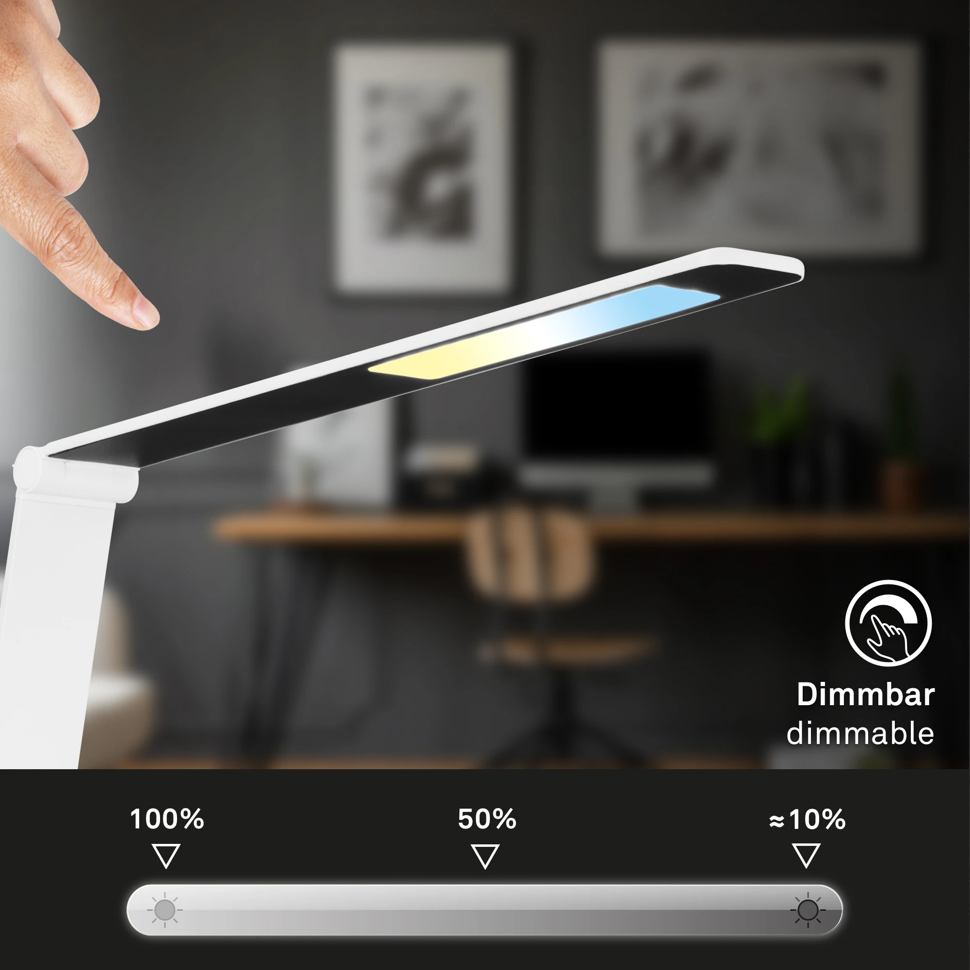 CUMA CCT-LED Tischleuchte, Weiß, inkl. induktive Ladestation