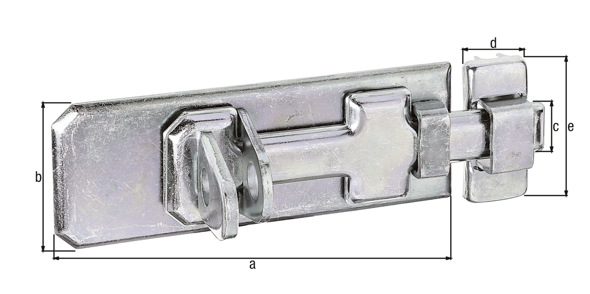 Sicherheits-Schlossriegel mit flachem Griff 80x35 verzinkt