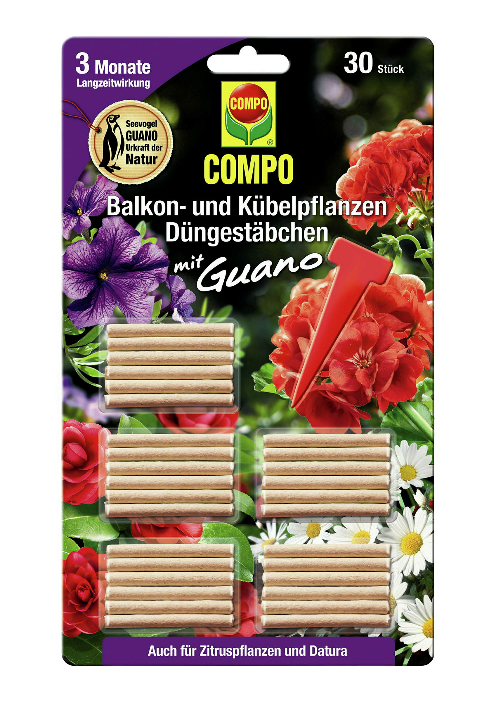 COMPO DüngestäbchenBalkonpflanzen, 30 Stück