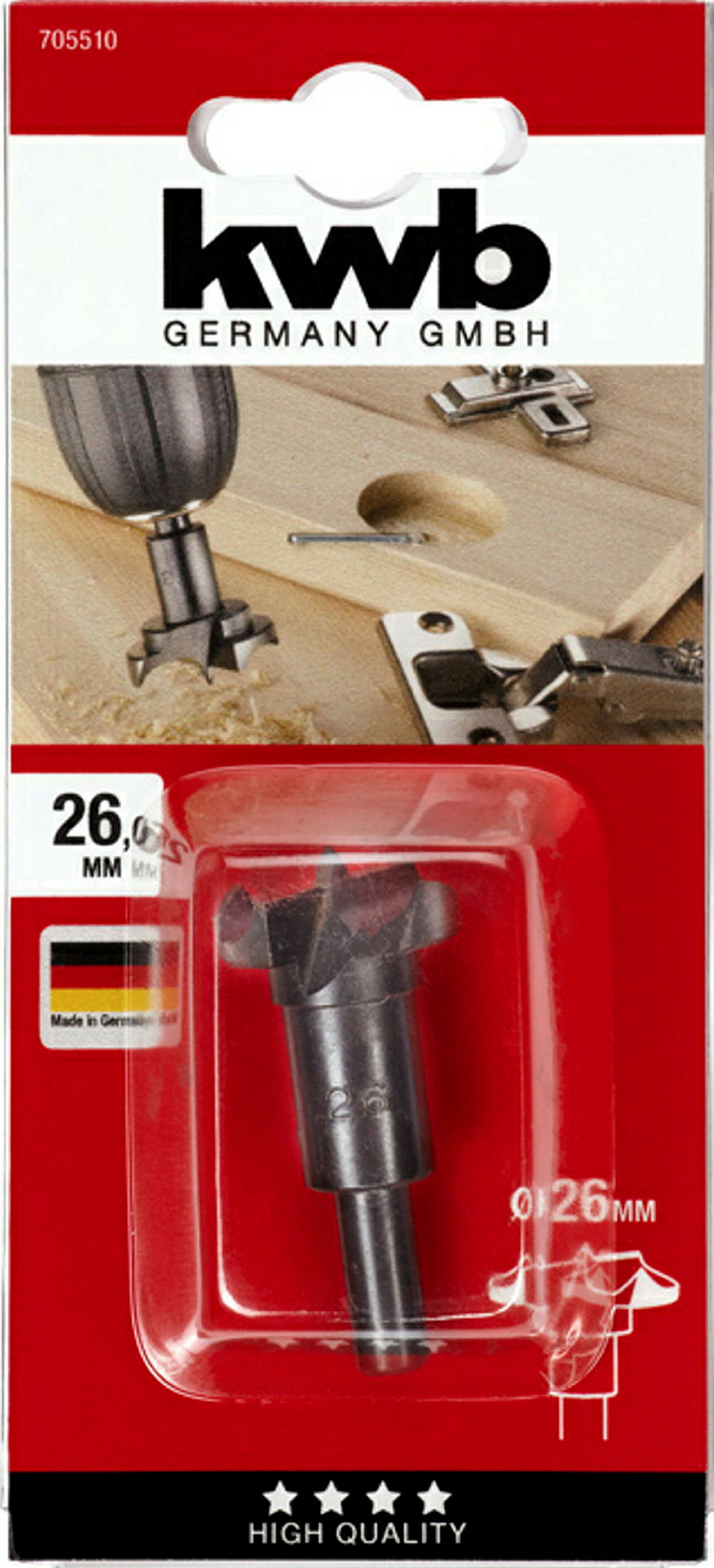 Scharnierlochbohrer, ø 26.0 mm