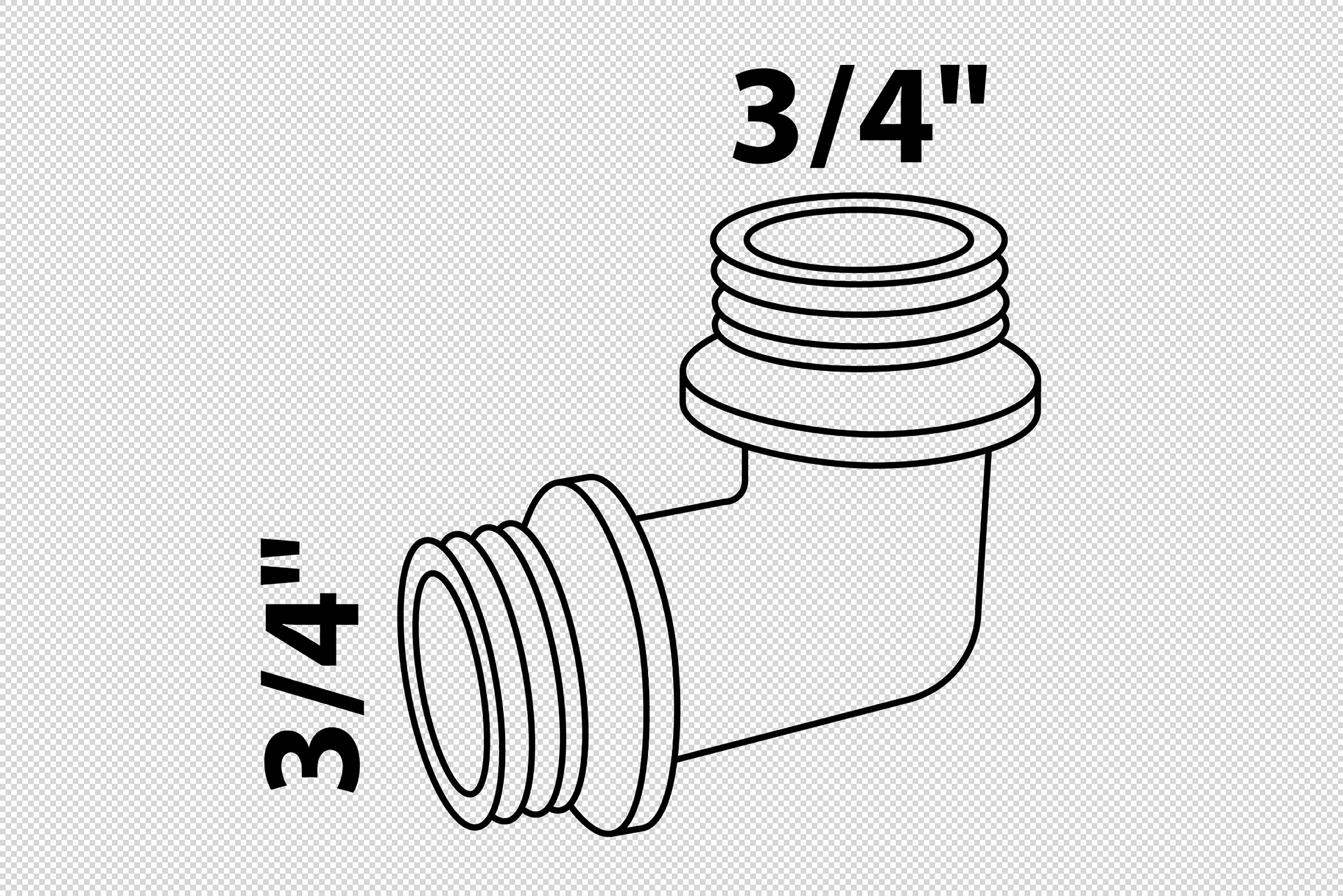 MS Winkel 90°, Chrom, 3/4''AG