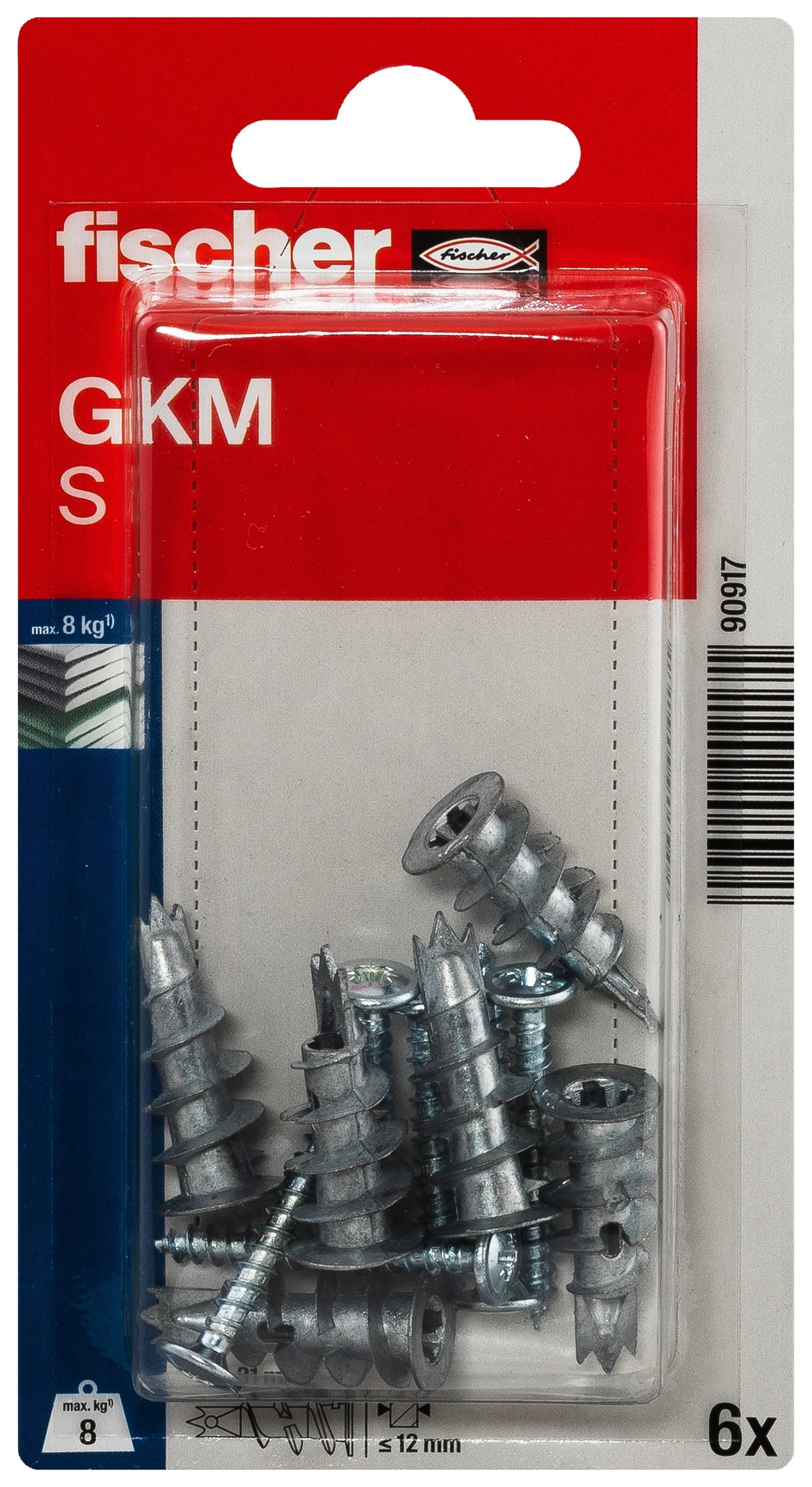 fischer Gipskartondübel Metall GKM S mit Schraube