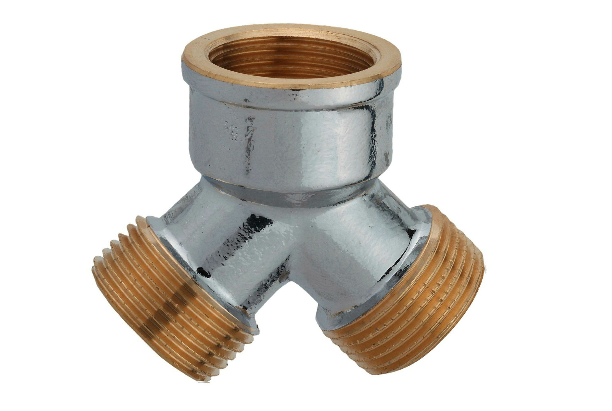 MS 2-Wege-Verteiler, Chrom, 3/4''IG x 3/4''AG