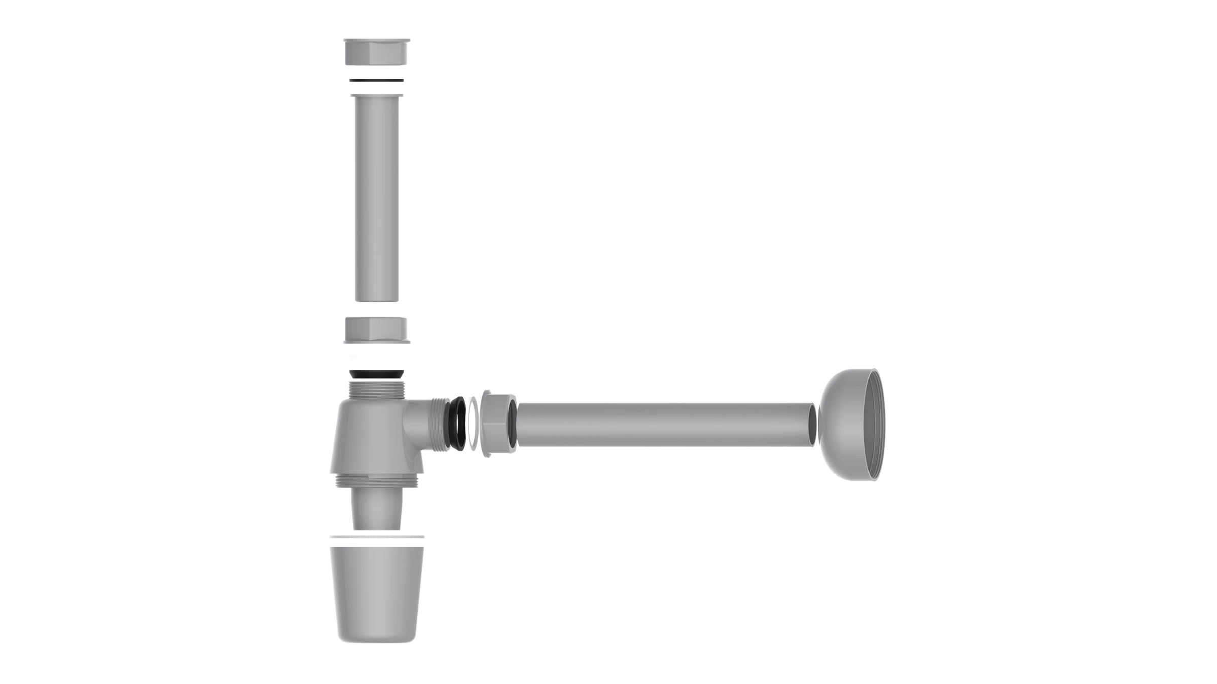 ECO-SAVE KS Flaschensiphon, Grau, 1 1/4'' x 32 mm