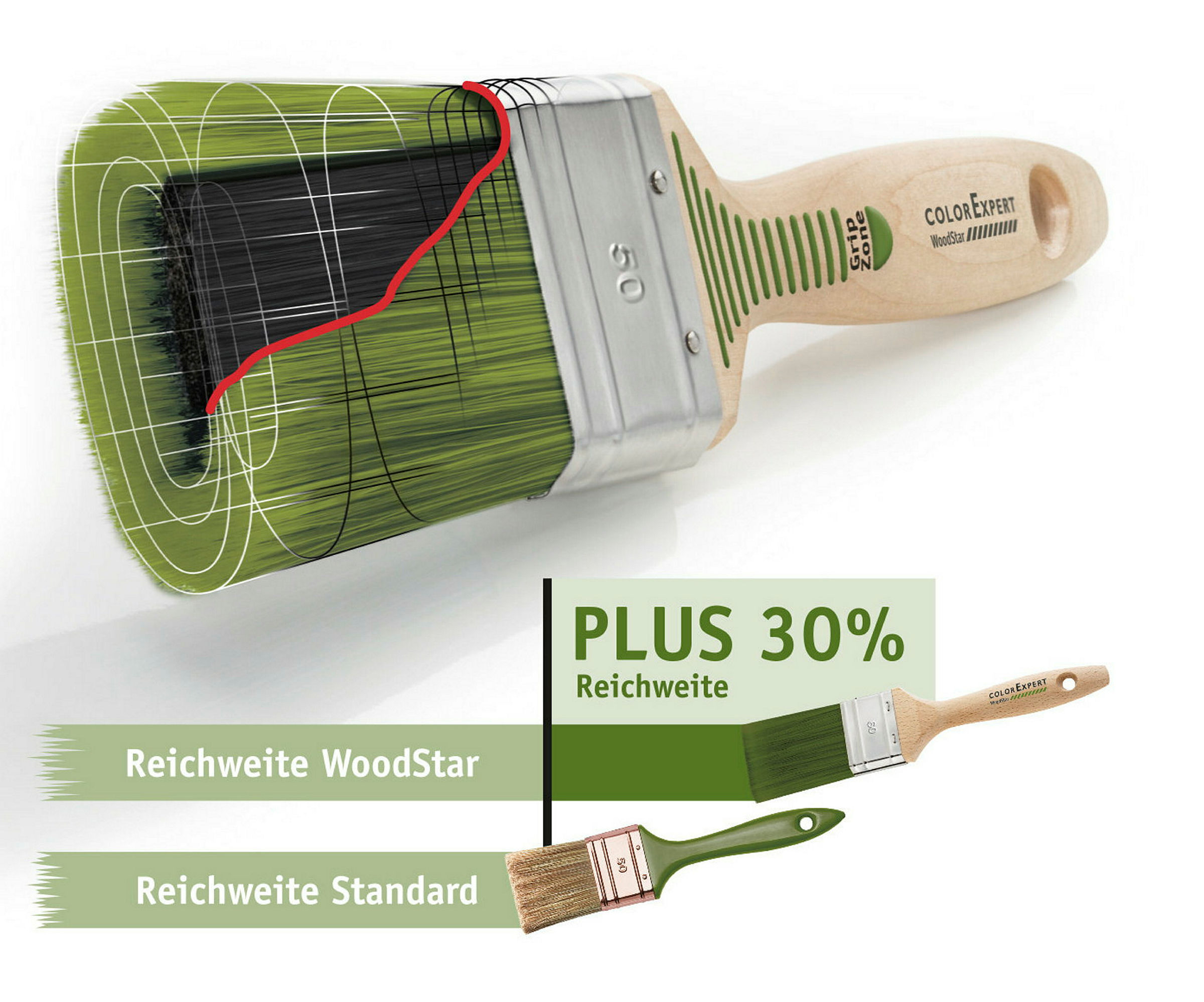 Lasur-Flächenstreicher 100x30 mm WoodStar abgewinkeltem mit 3K-Griff