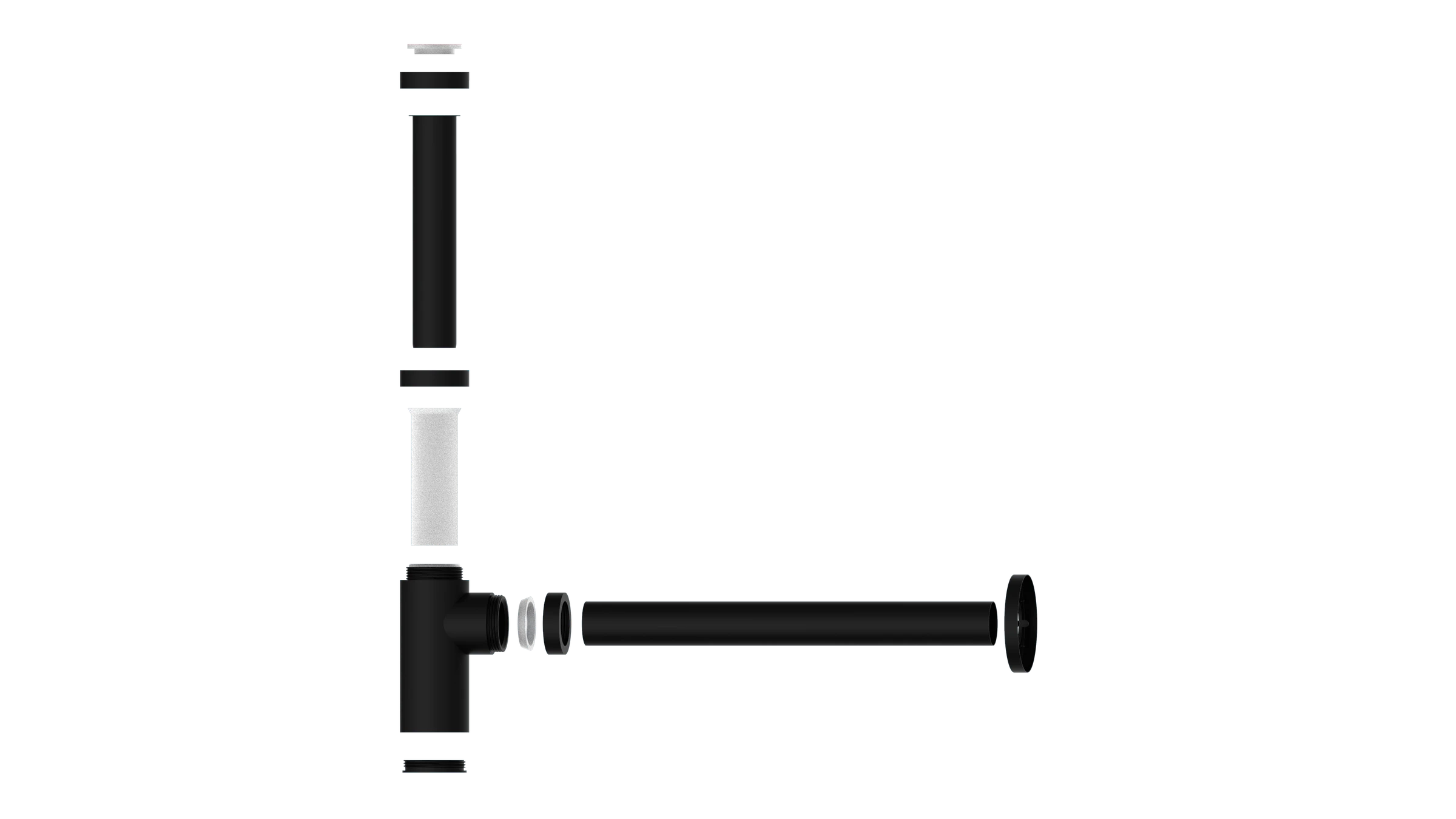 Design-Flaschensiphon, Schwarz, 1 1/4'' x 32 mm
