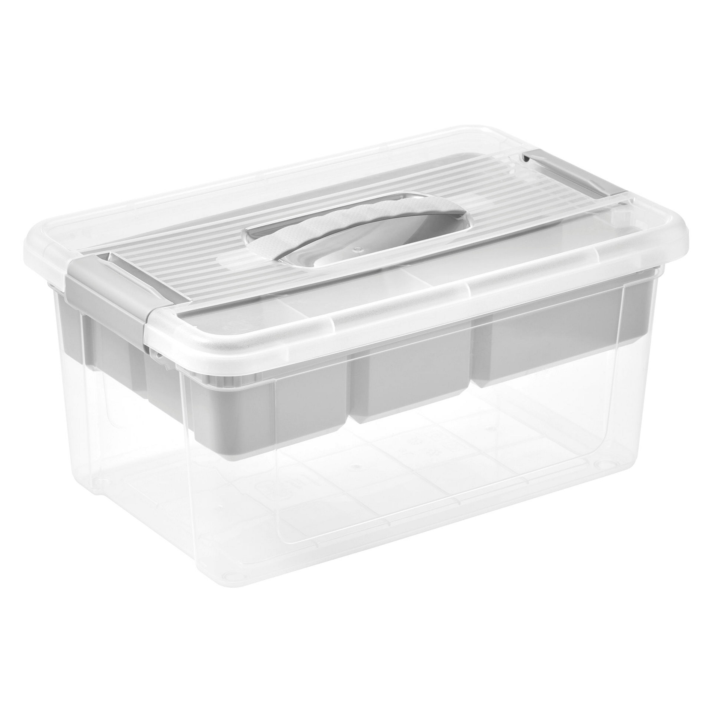 keeeper Organizer-Box, 9 l, mit Griff, 23 x 35 x 17 cm, henri, Grau