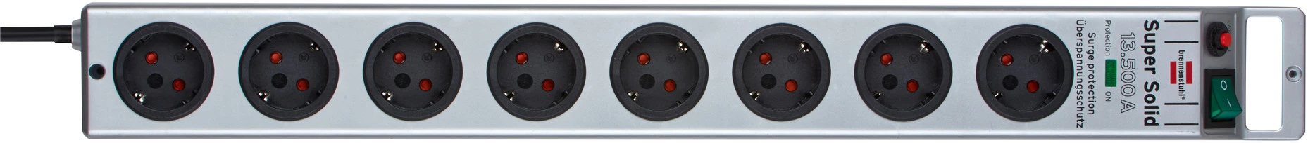 SuperSolid-Leiste 8-fach silber *DE* 25m H05VV-F3G15 Ü-SchutzSchalter