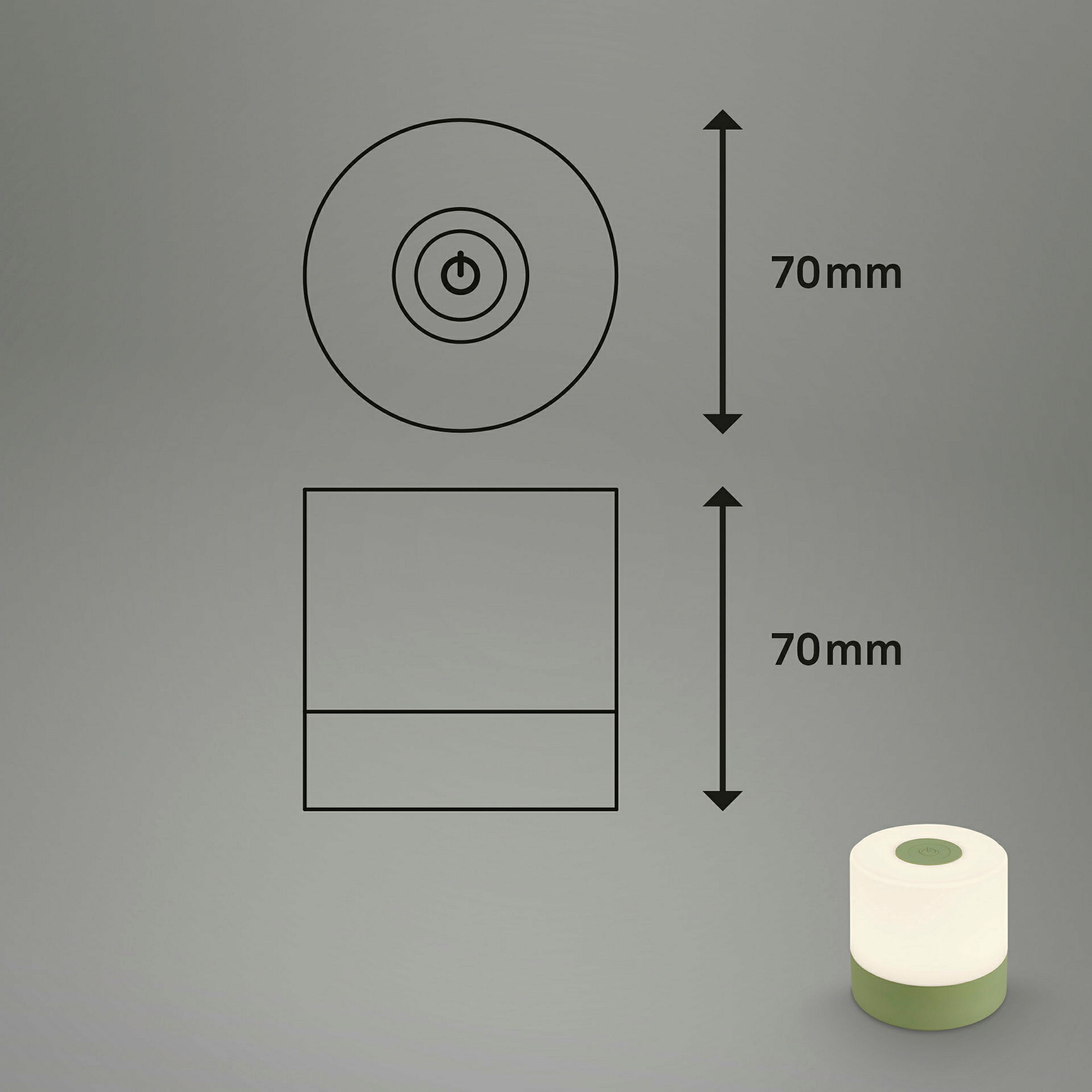 SMAL Akku LED Tischleuchte, Grün, 1xLED/2W