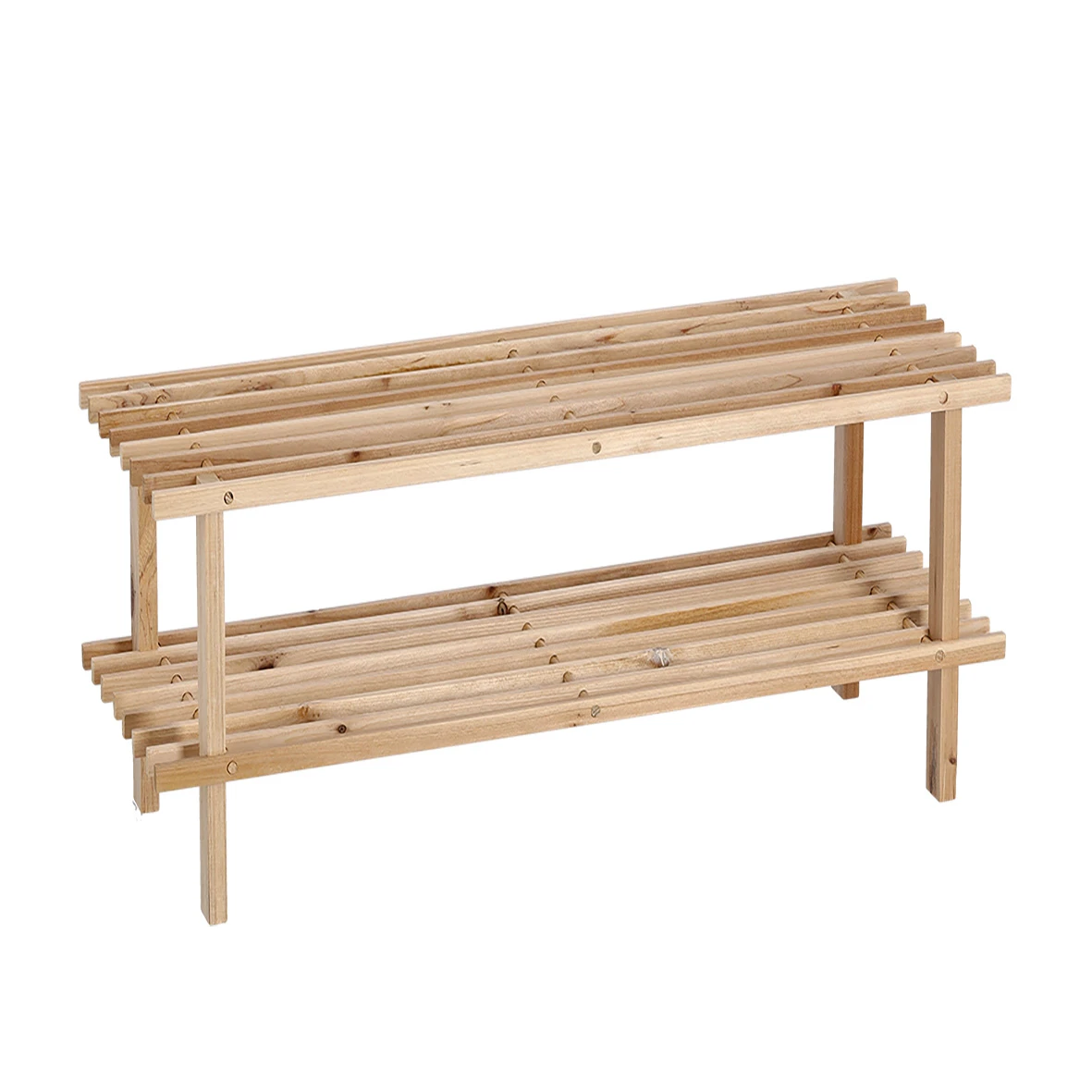 Schuhbank Kiefer, 2 Ablagen 80x26x30 cm