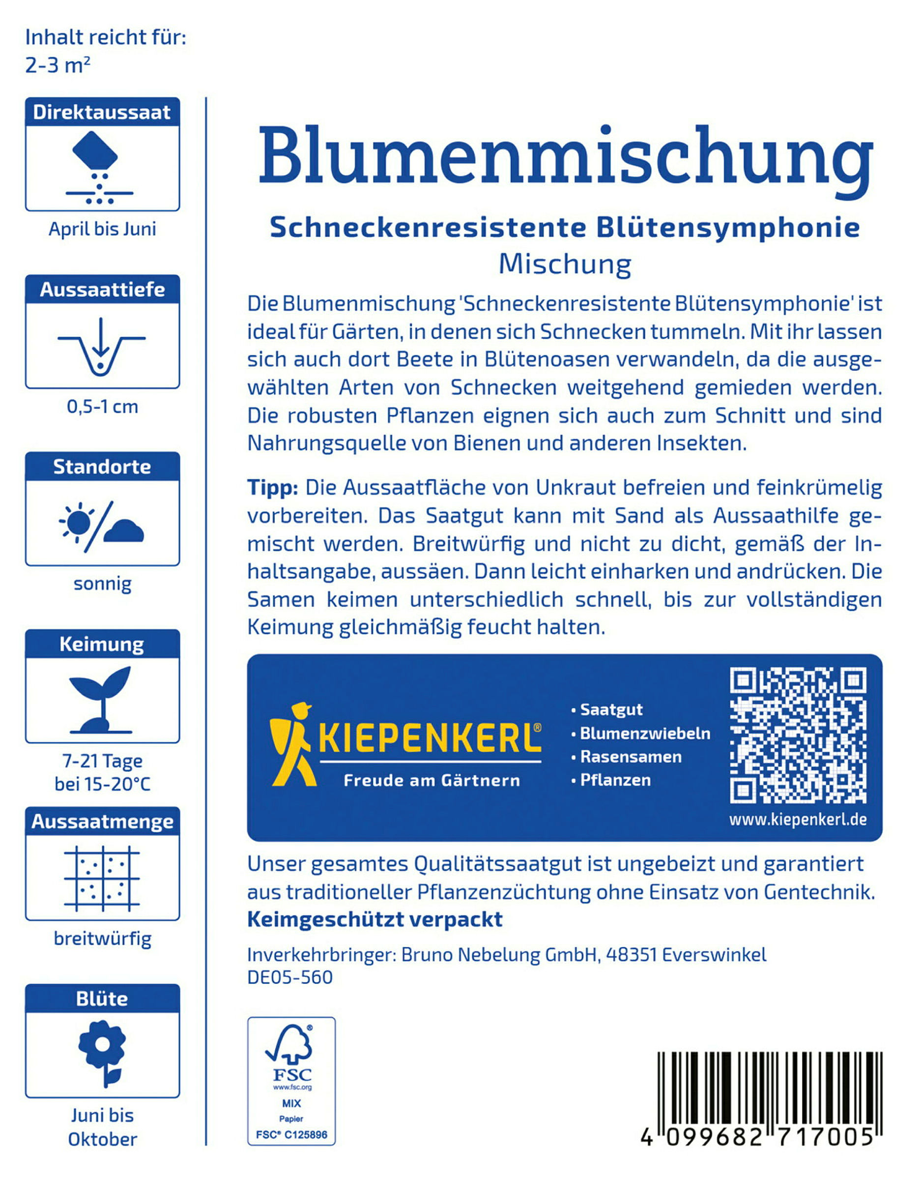 Kiepenkerl Blumenmischung Schneckenresistente Blütensymphonie
