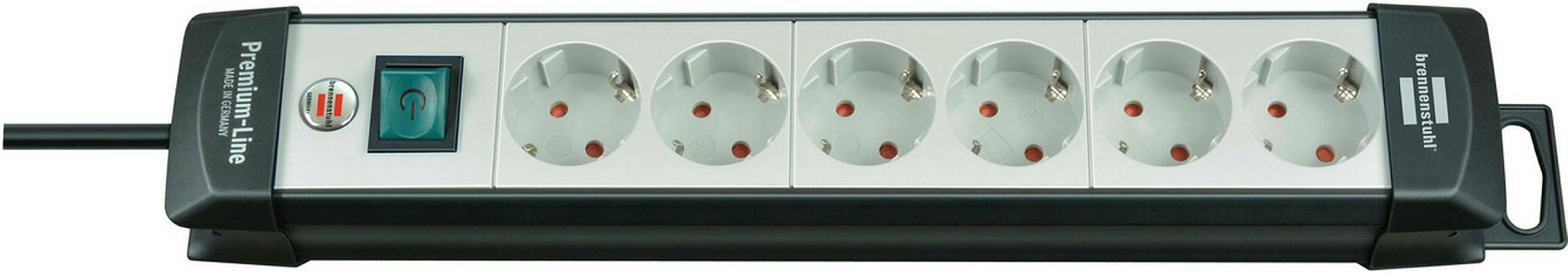 Premium-Line 6fach sw/ligrau *DE* 5m H05VV-F3G1,5 mit Schalter