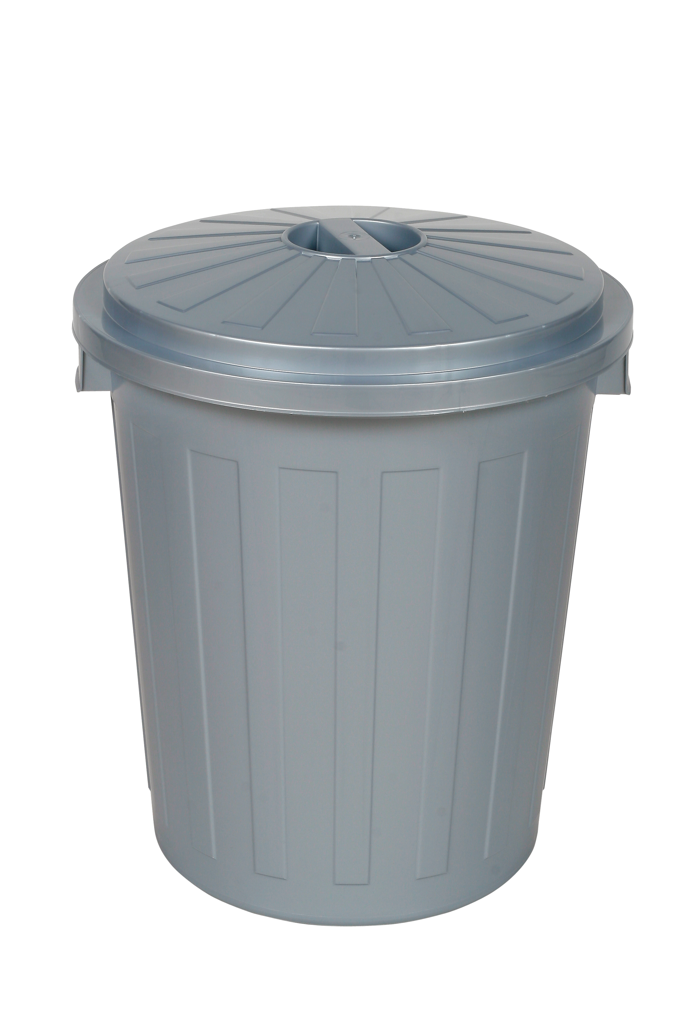 keeeper Supermax-Tonne mit Deckel, 50 l, 50 x 55 x 50 cm, Mats, Silber