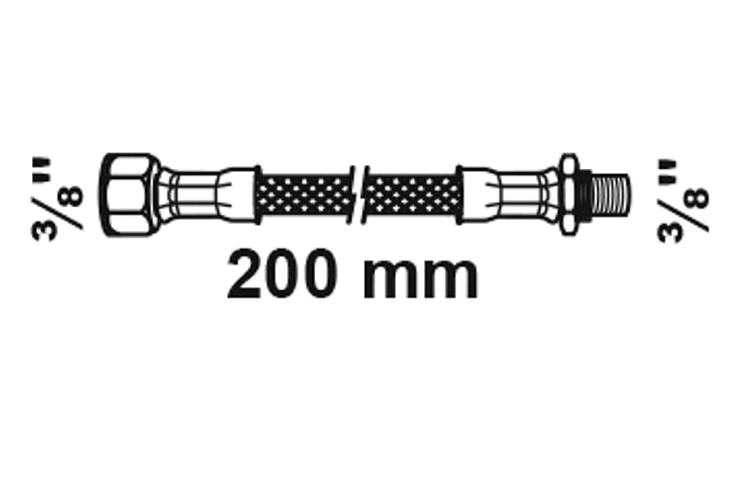 Flexibler Anschlussschlauch 200 mm, 3/8''IG x 3/8''AG