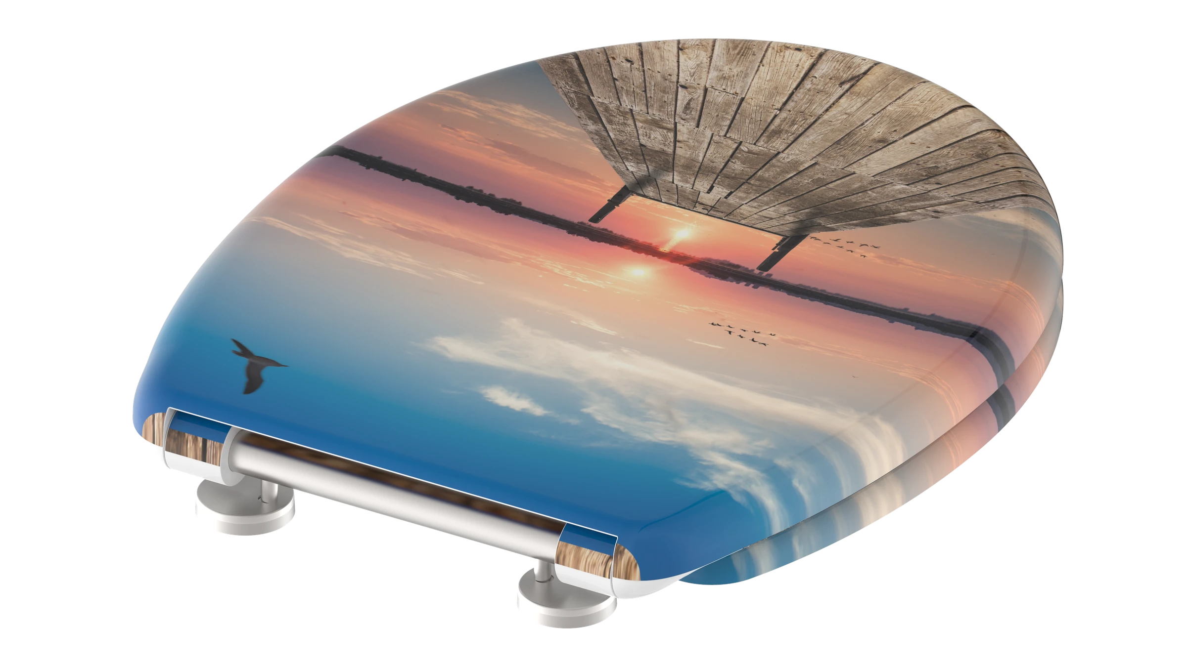 Duroplast WC-Sitz SUNSET SKY, mit Absenkautomatik und Schnellverschluss