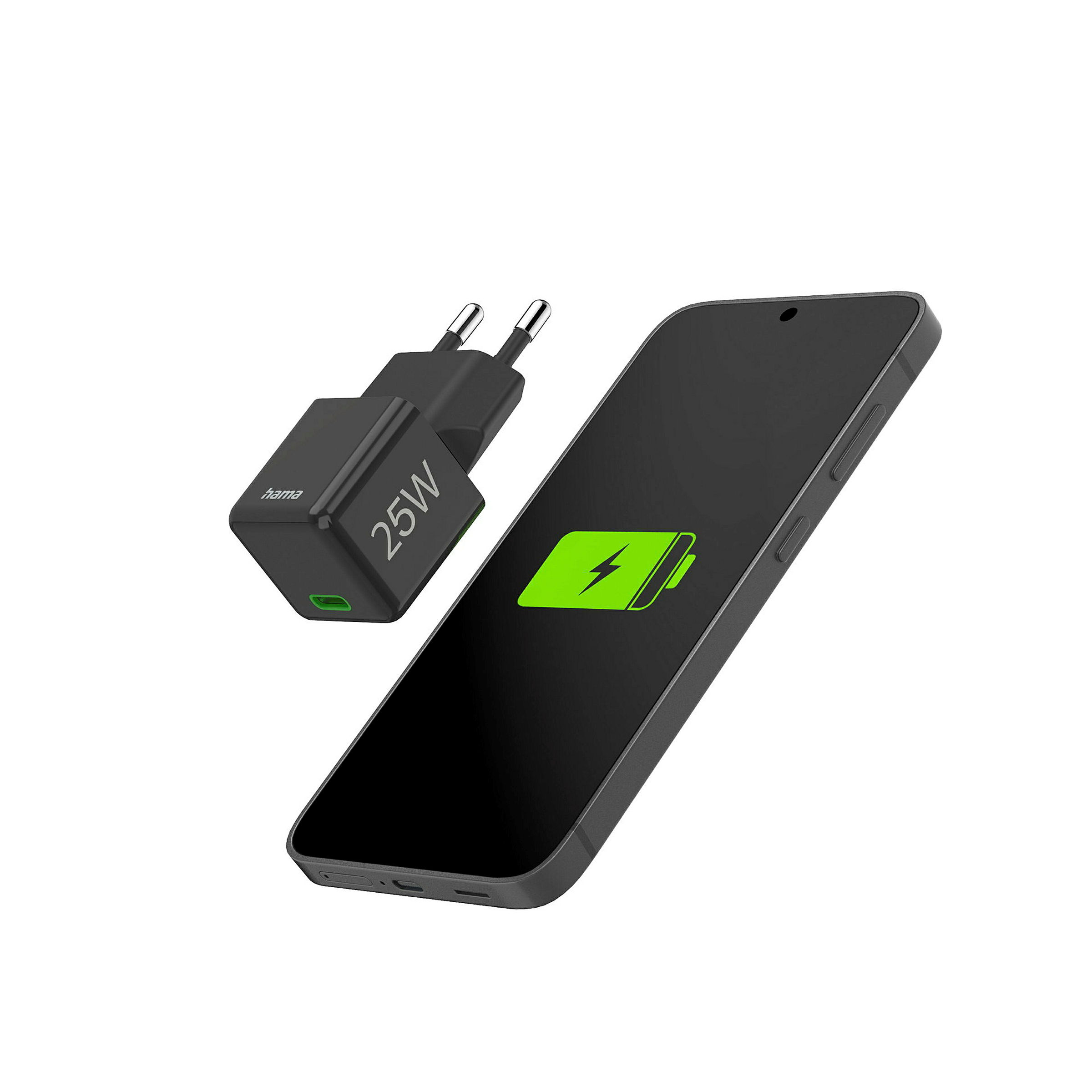 Hama Schnellladegerät, USB-C, PD/Qualcomm®, Super-Mini-Charger, 25 W