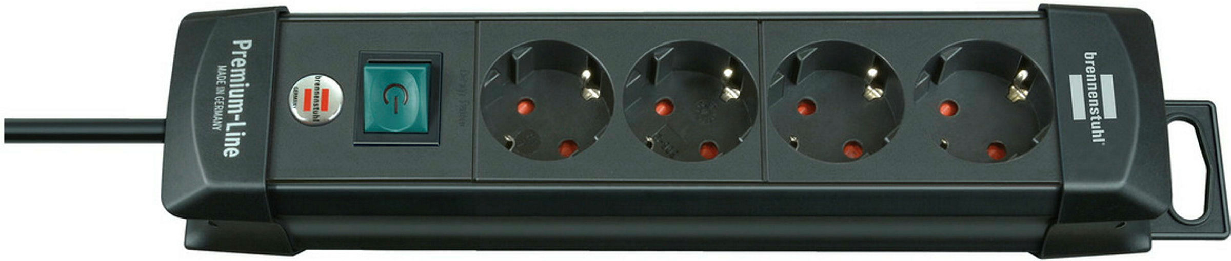 Premium-Line 4fach schwarz *DE* 1,8m H05VV-F3G1,5 mit Schalter