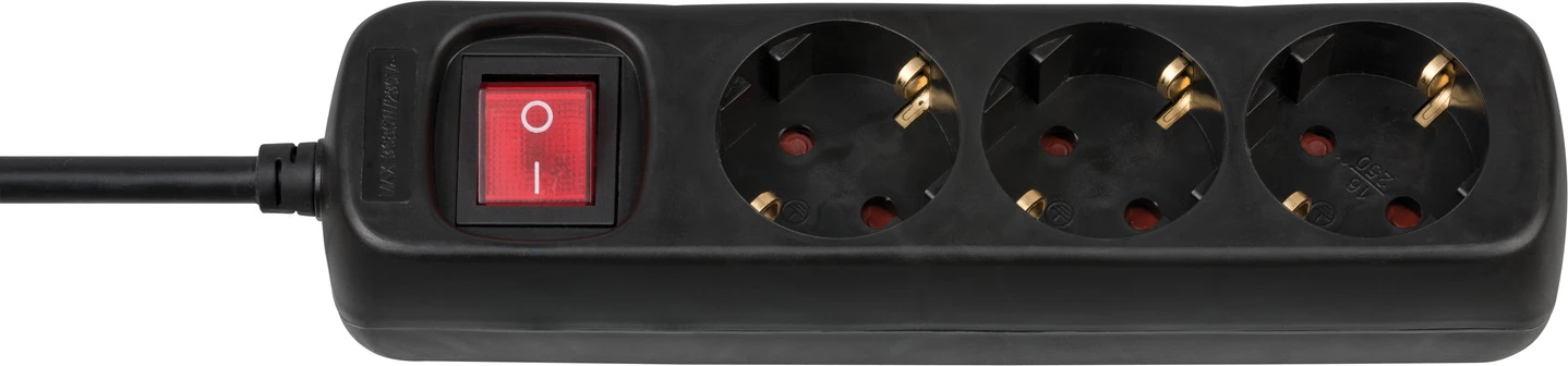 Stedoleiste 3F.schw.m.Schalter ca.1.4m H05VV-F3G1.5 Standard m.Kisc