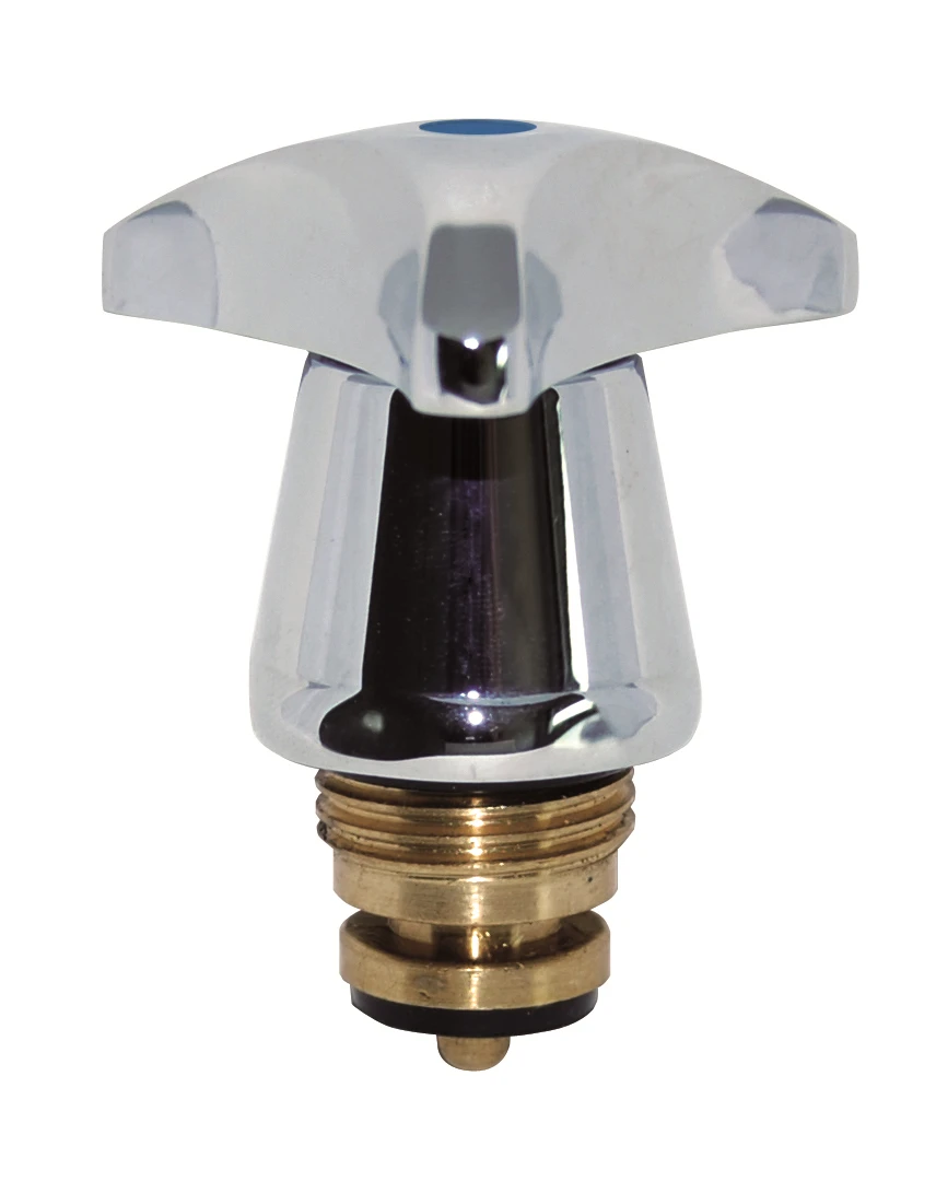 Metall-Trecorngriff, Chrom, mit Oberteil 1/2'', Markierung blau