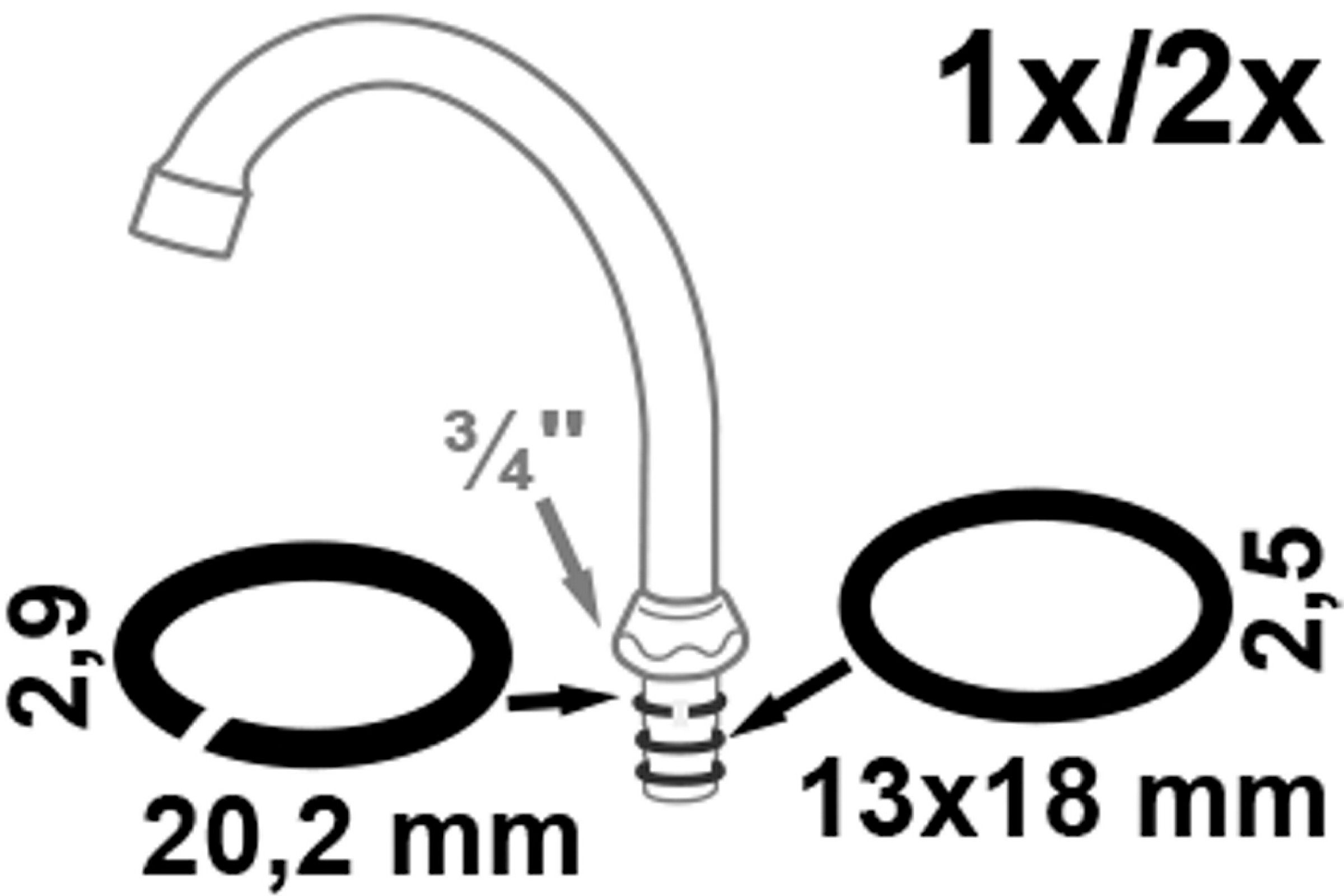 Rohrauslaufdichtung, Gummi/KS, 12 x 17 x 2,5/20,2 x 2,9 mm