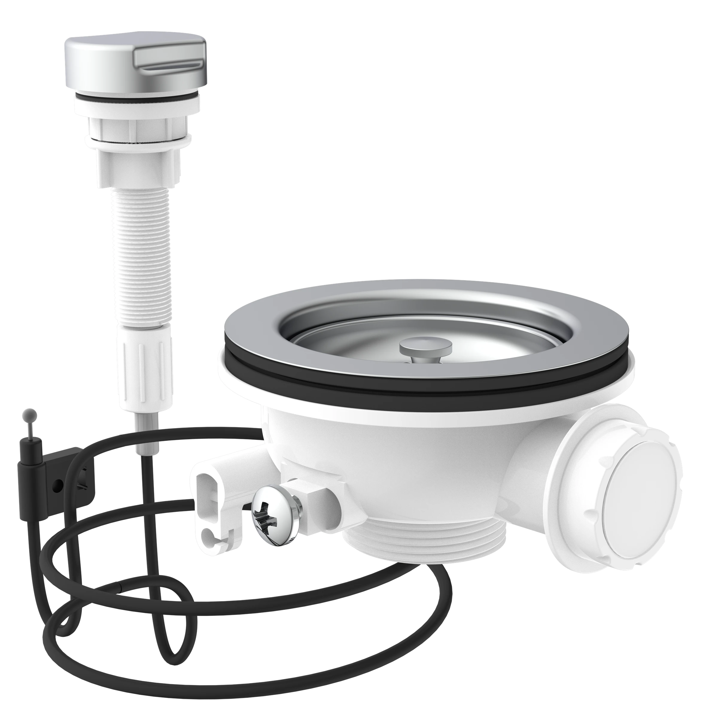 KS Korbventil Bowdenzug, 1 1/2''AG, Edelstahl-Ventilkelch und Sieb Ø114 mm,