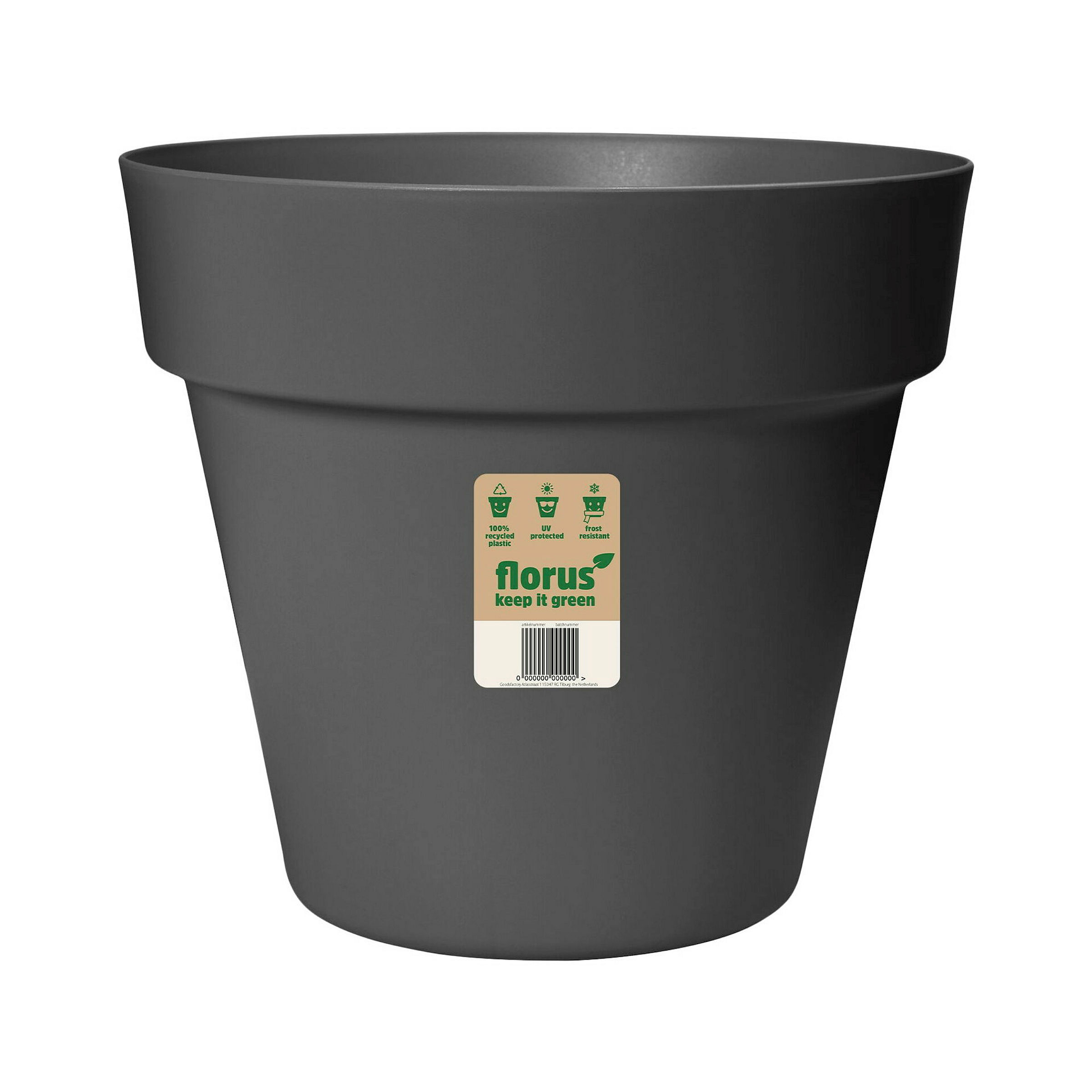 Florus Paris Pflanztopf 47 - Grau - L 47 x B 46.6 x H 42 cm - Innen und Auß