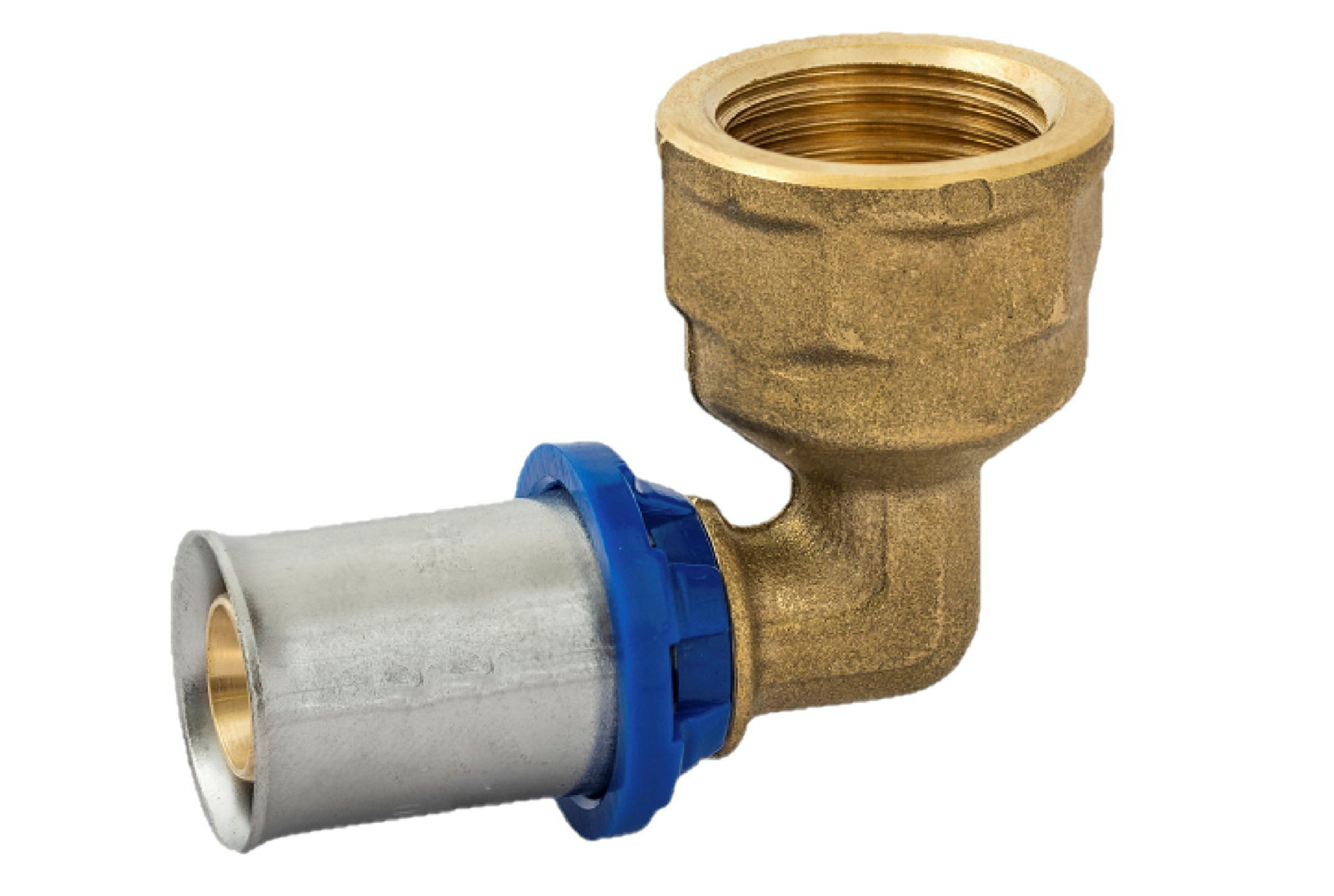 MS Winkel 90 , blank, 16 mm x 1/2''IG, Pressfitting für MSVR