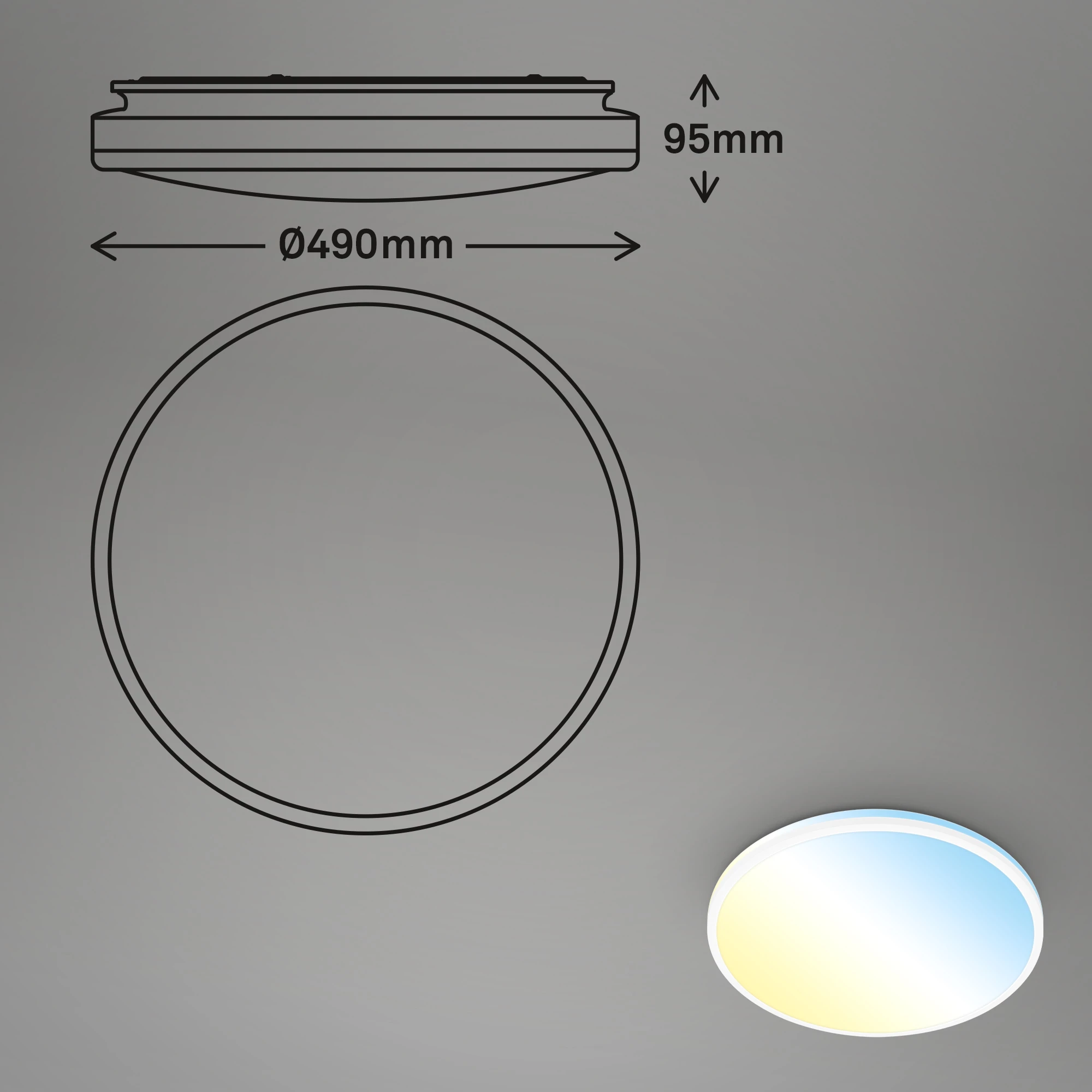 LANA CCT-LED Deckenleuchte, Weiß, LED/40W