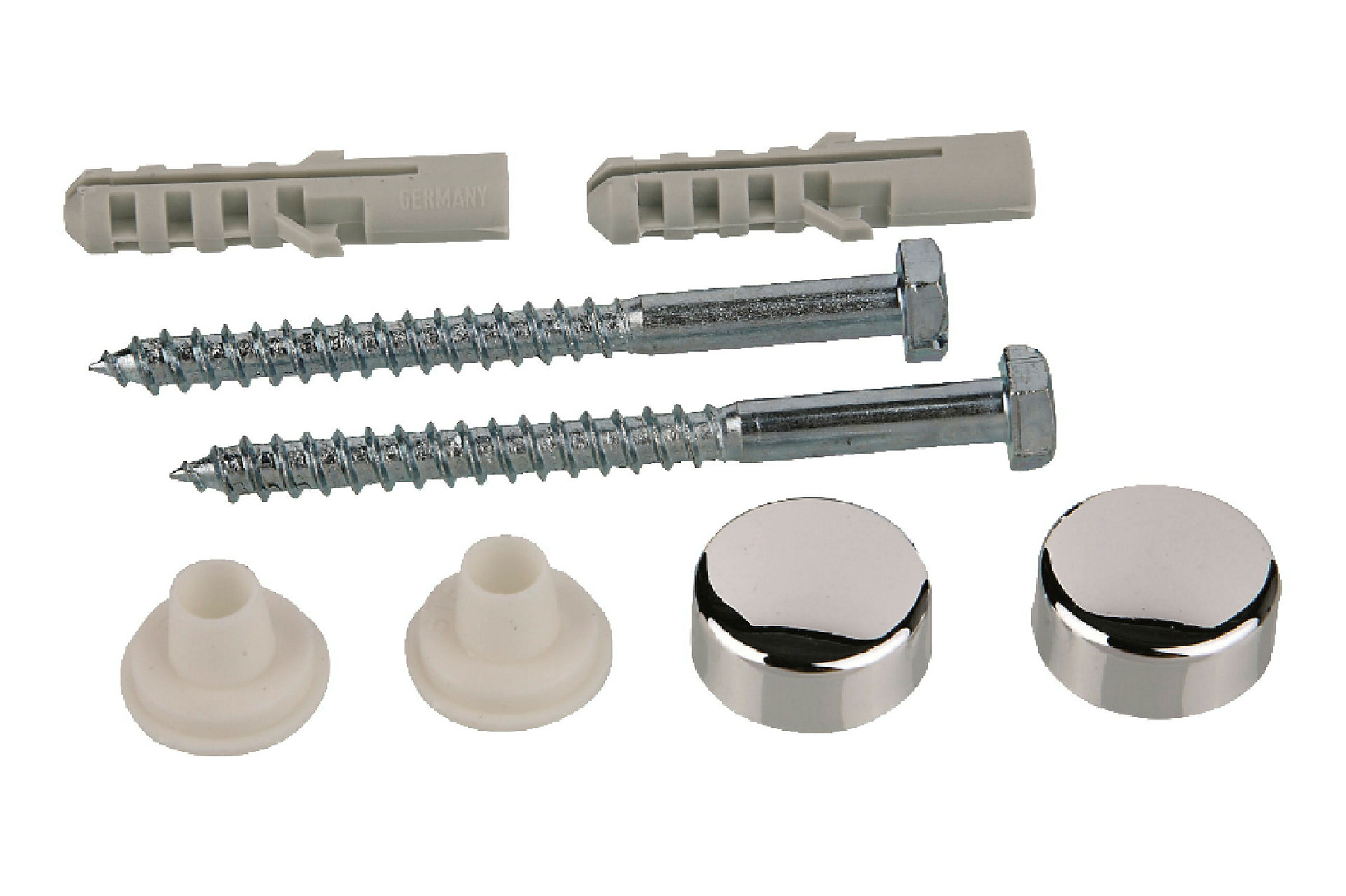 Stand-WC/Ablage-Befestigungssatz Sechskant, Chrom, M6 x 70 mm