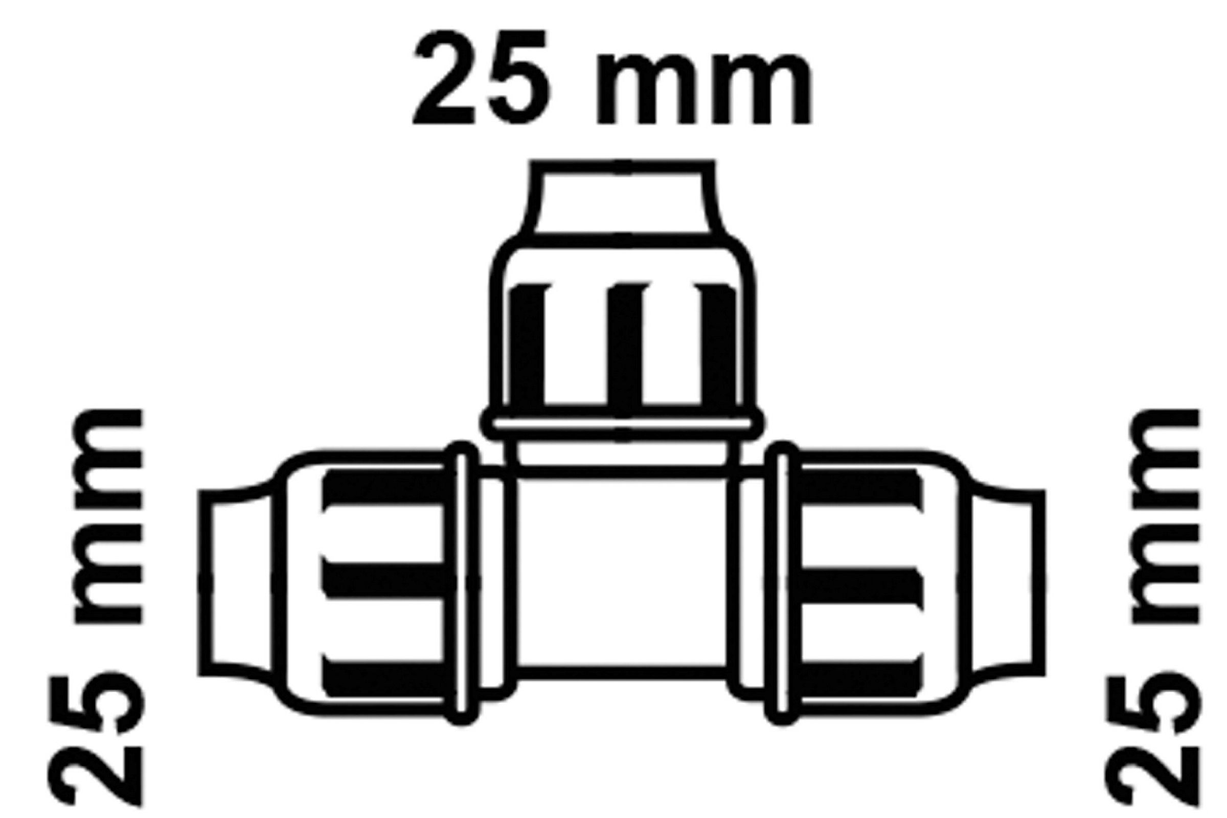 PP T-Stück, 25 mm, Klemmfitting für HDPE