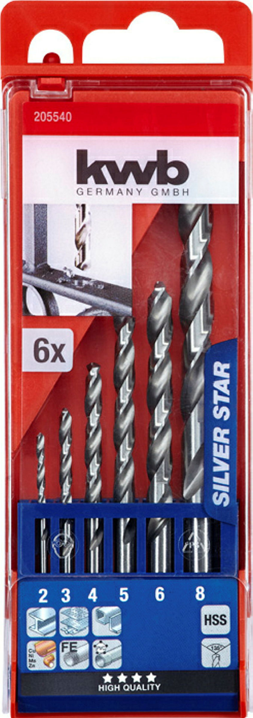 SILVER STAR HSS Spiralbohrersatz, 6-tlg.