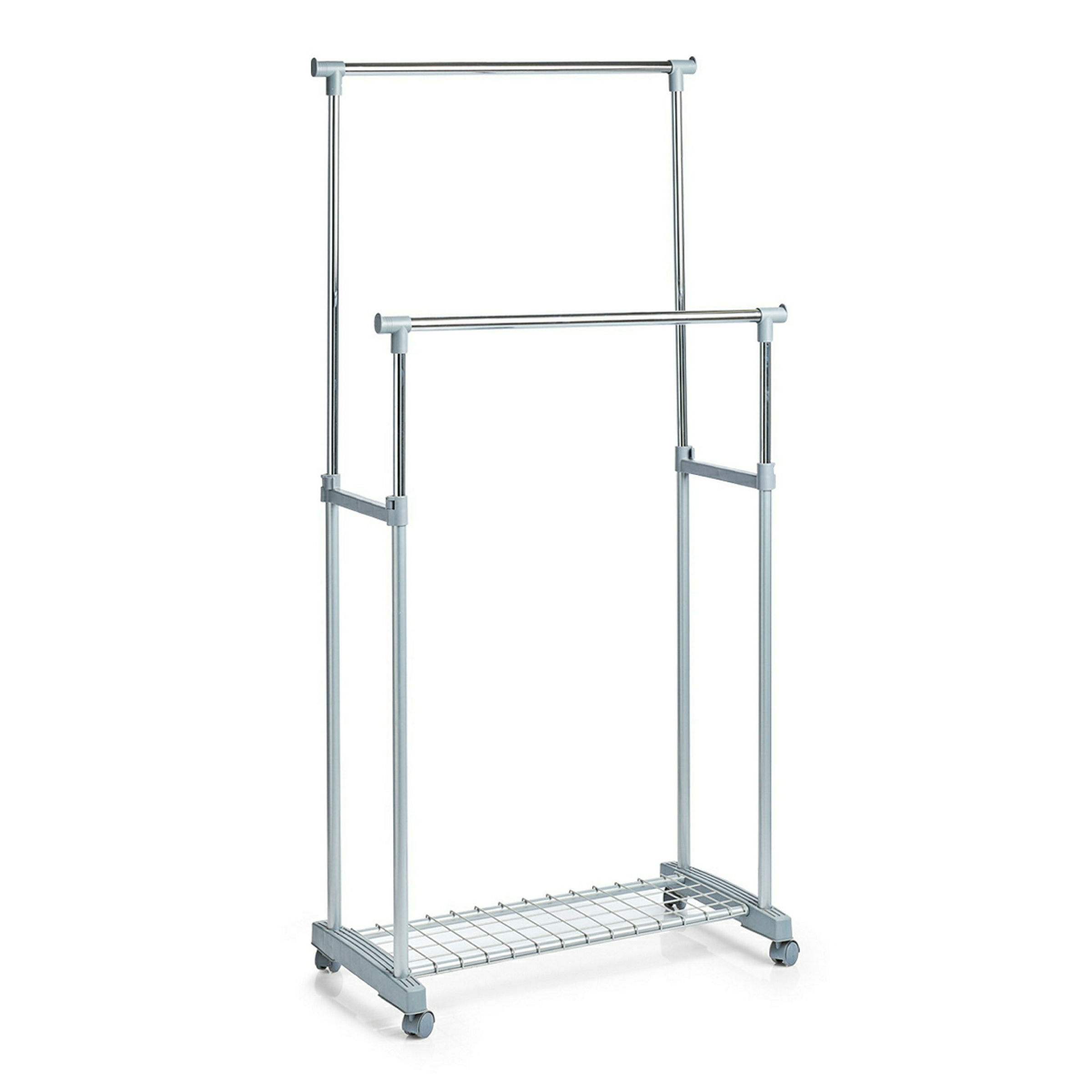 Rollkleiderständer, 2-stufig, Metall/Kunststoff 83x43x93,5-170 cm