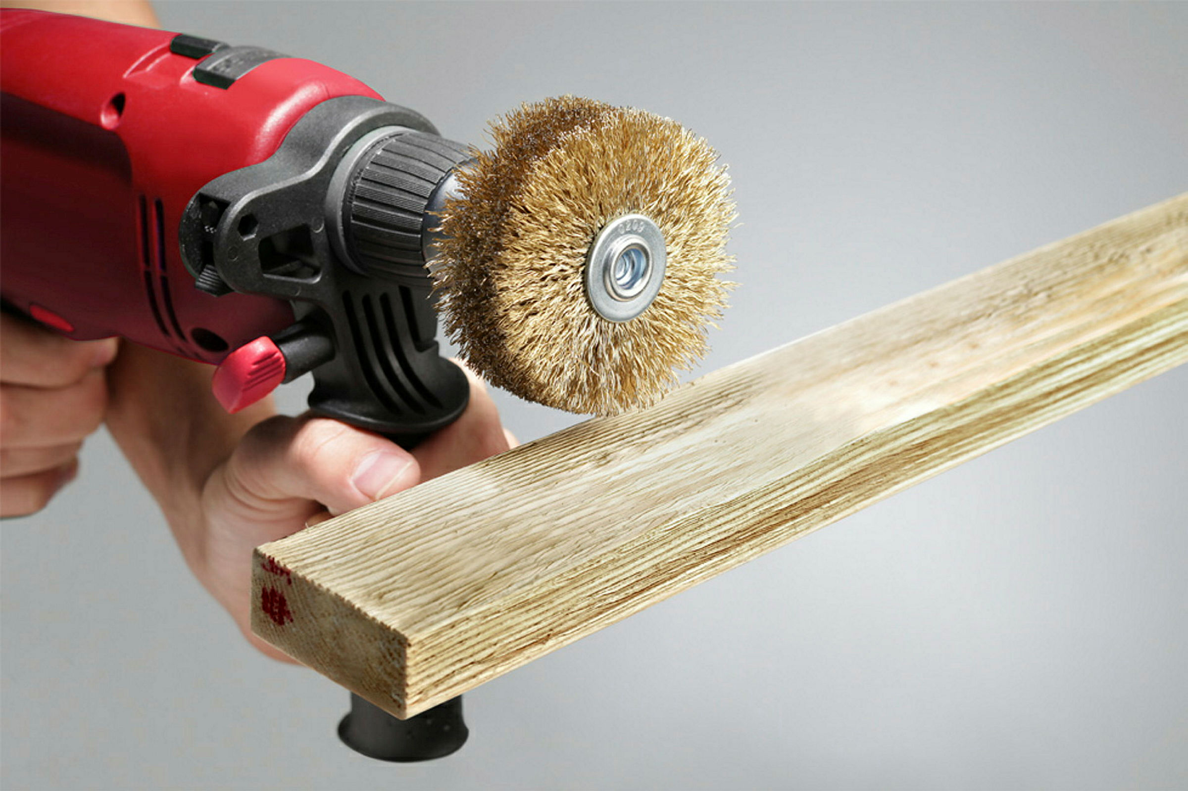 Holzstrukturbürste, HSS Stahldraht vermessingt, ø 80 mm