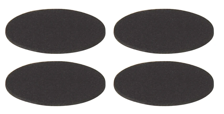 Set Ersatzpads 60x2mm, rund, schwarz, einseitig selbstklebend