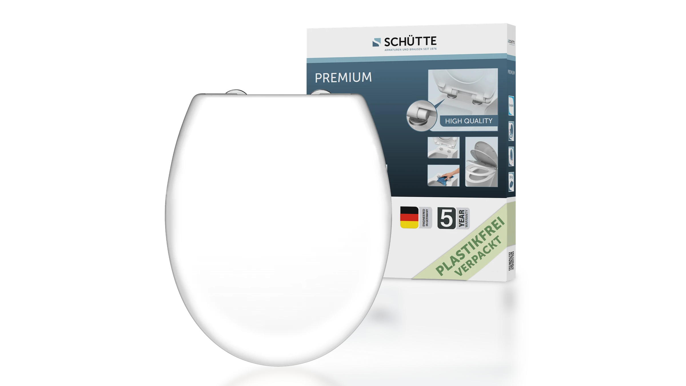 Duroplast WC-Sitz WHITE, mit Absenkautomatik und Schnellverschluss