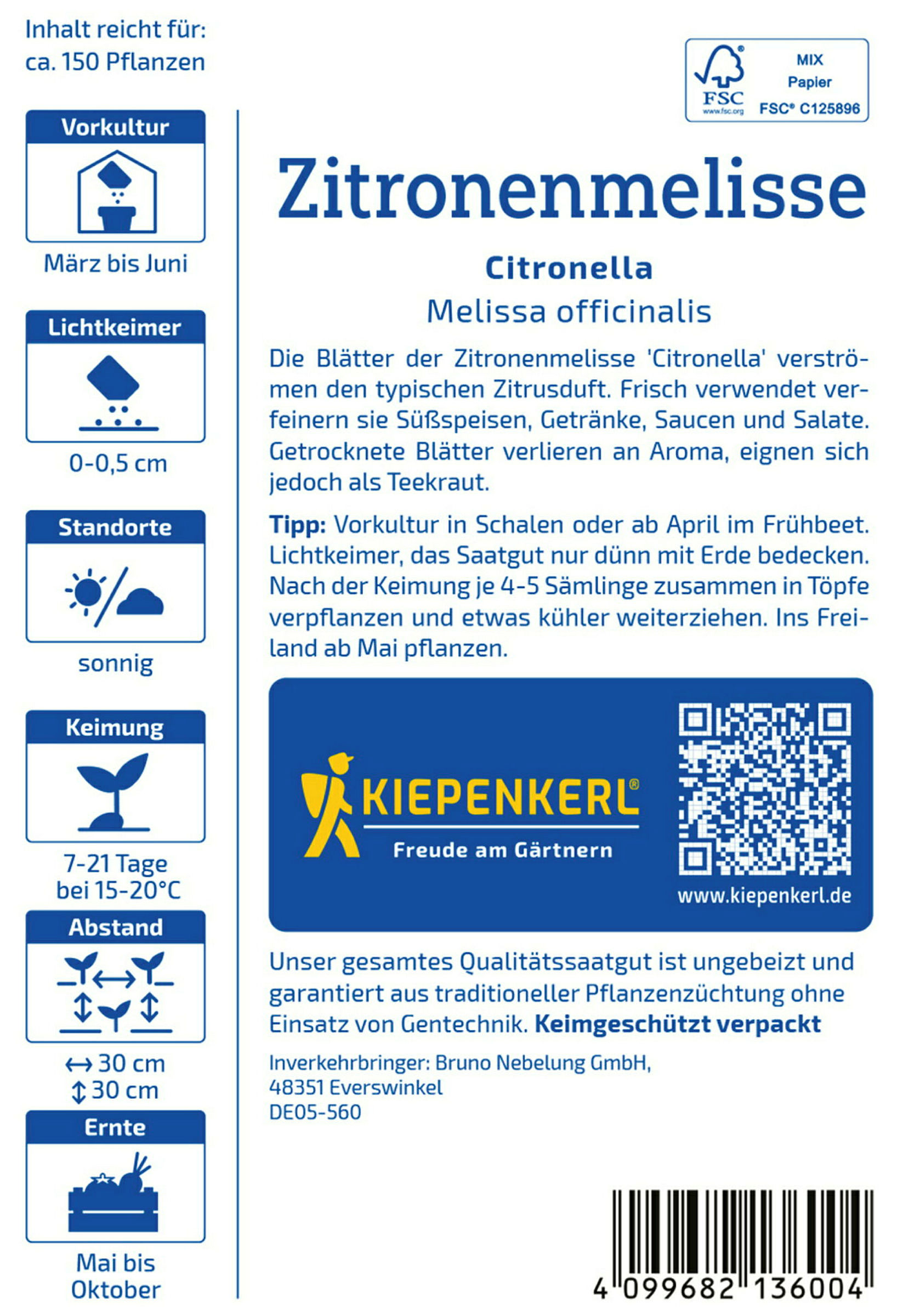 Kiepenkerl Zitronenmelisse Citronella