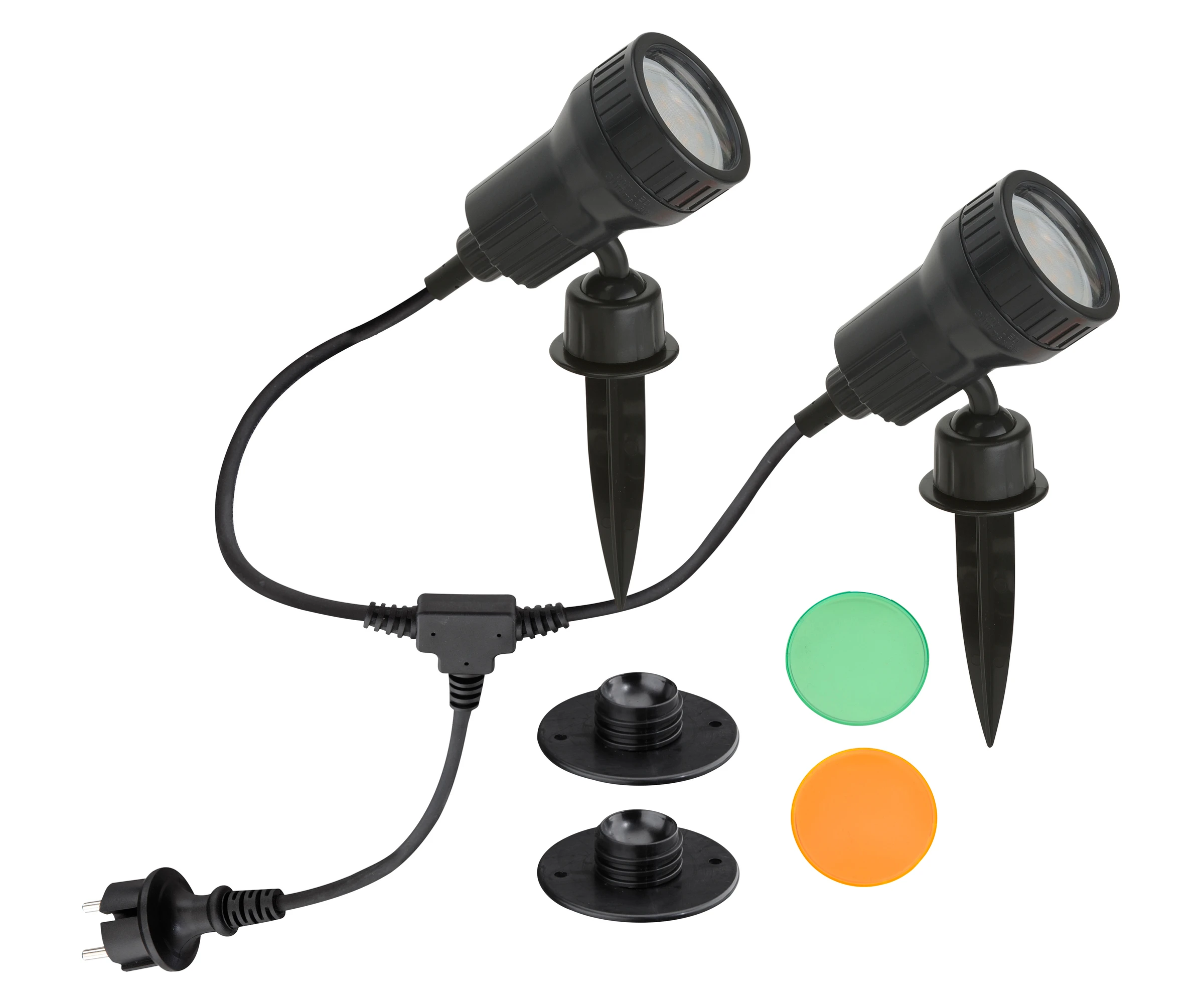 LED Außenleuchte, schwarz, 2xLED/GU10/2,9W